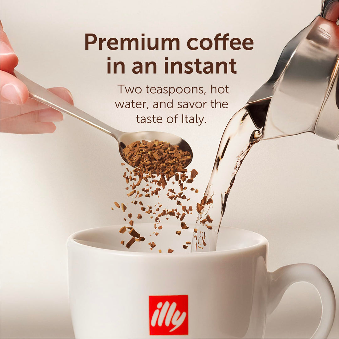 illy Decaffeinated Instant Coffee, Medium Roast, 100% Arabica, 6 x 95g