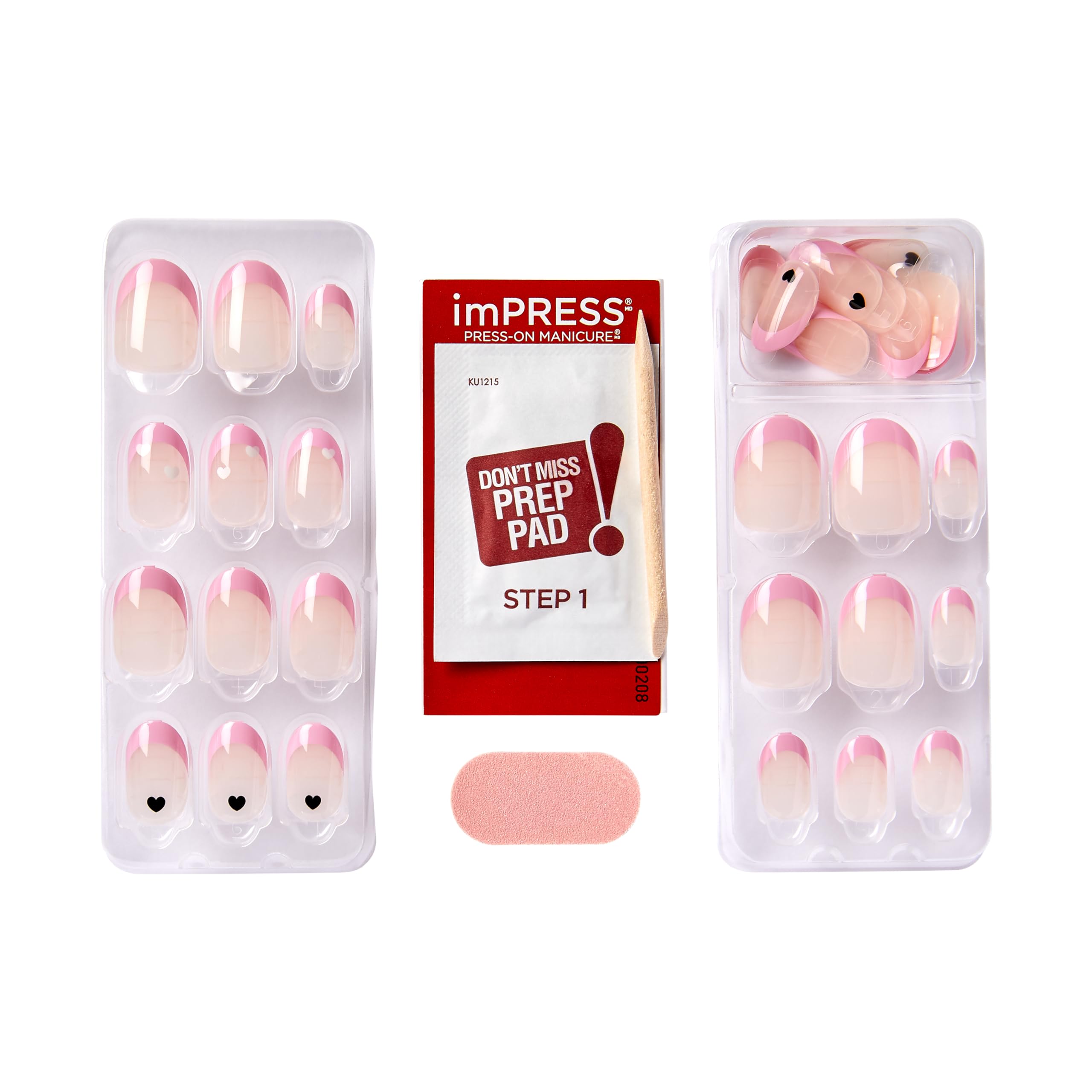 KISS imPRESS Modern French Press-On Nails - Pink Tips, Short Oval, No Glue Needed 7