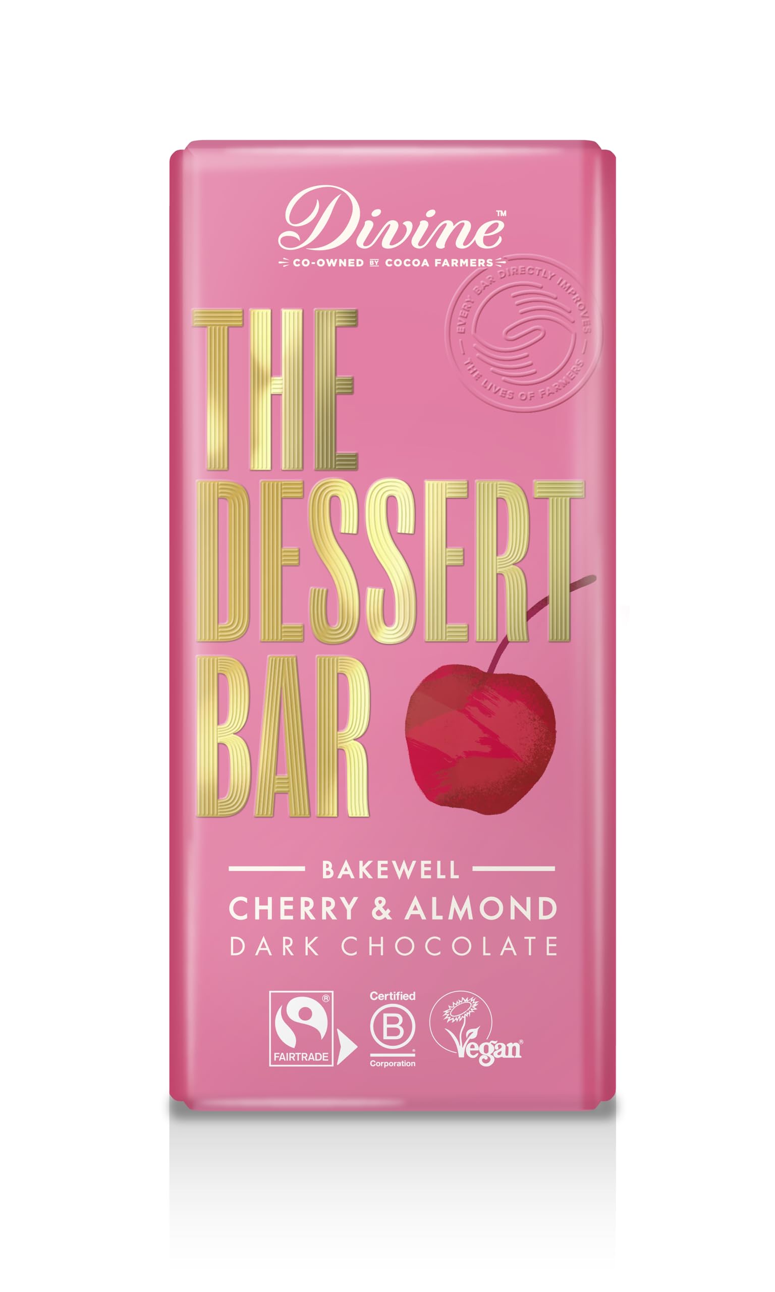 Divine Dark Chocolate Bakewell Bar with Cherry & Almond 60% Cocoa 180g 1