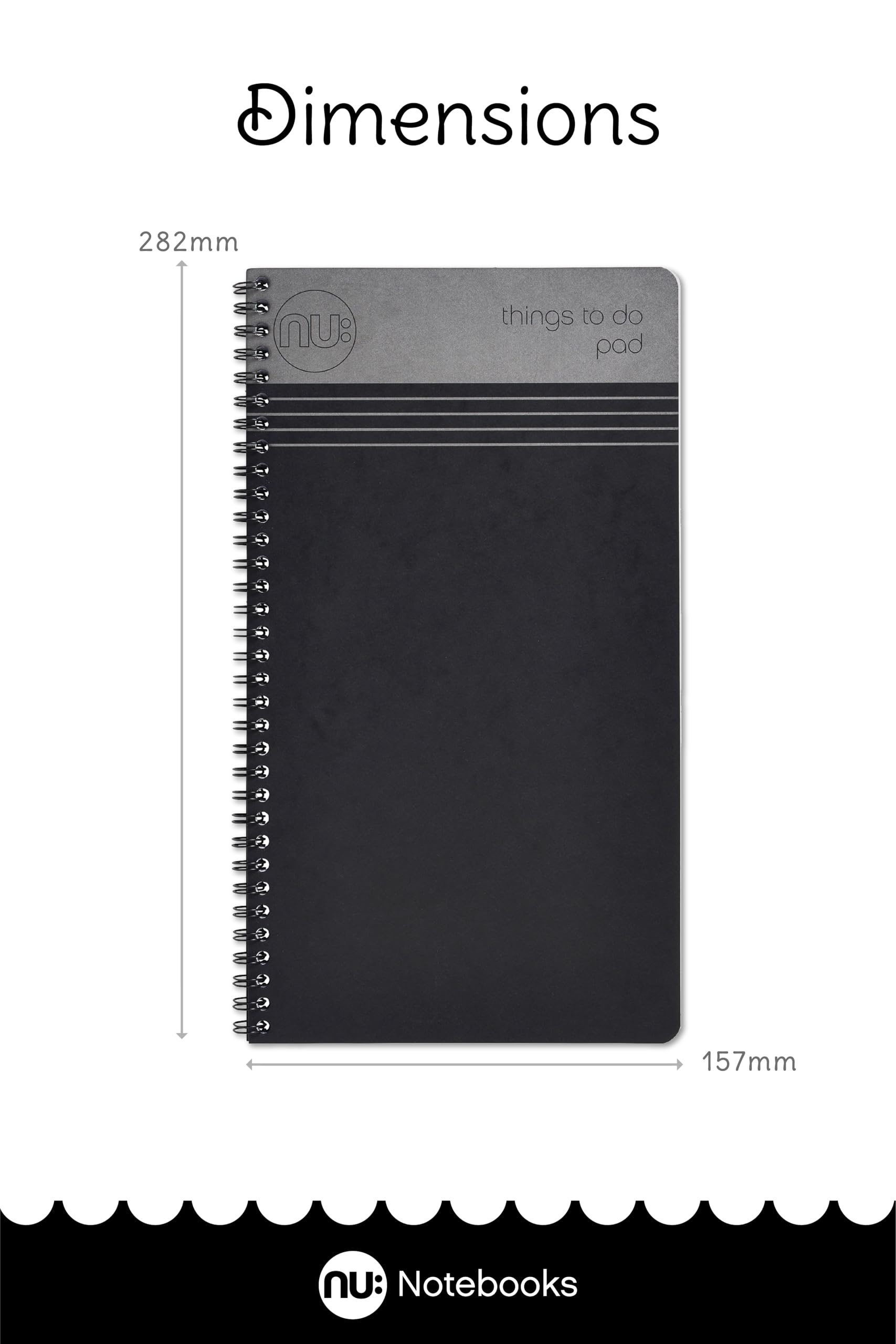 nu: Craze Things to Do Pad Wirebound Notebook - To Do List Ruling, FSC Paper, Pack of 3 3