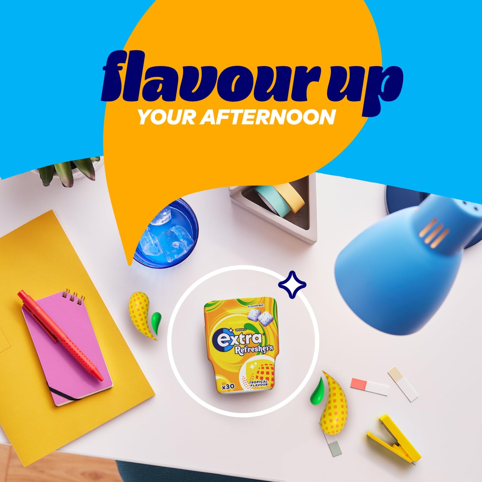 Extra - Refreshers Sugarfree Chewing Gum, Tropical Flavour (90g Bottle) 3