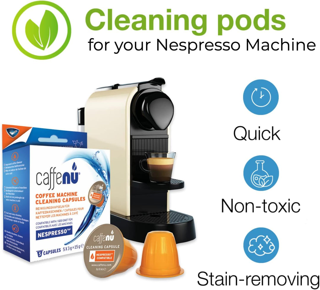 Caffenu - Nespresso Coffee Machine Cleaning Capsules Pack of 5 Cleaning Pods