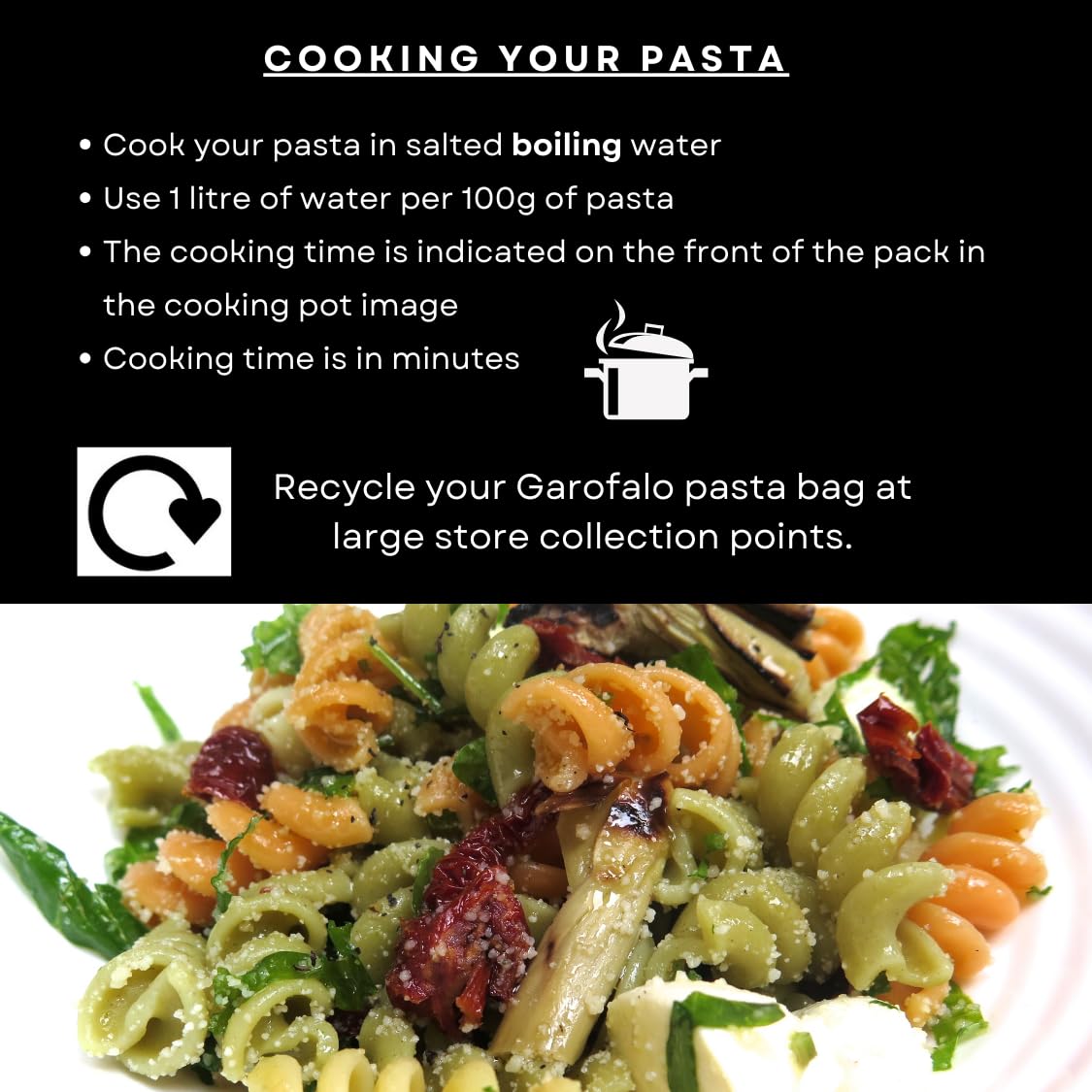 Garofalo Fusilli Tricolore Italian Dried Pasta with Spinach and Tomato | 500g | Bronze Die Cut 5