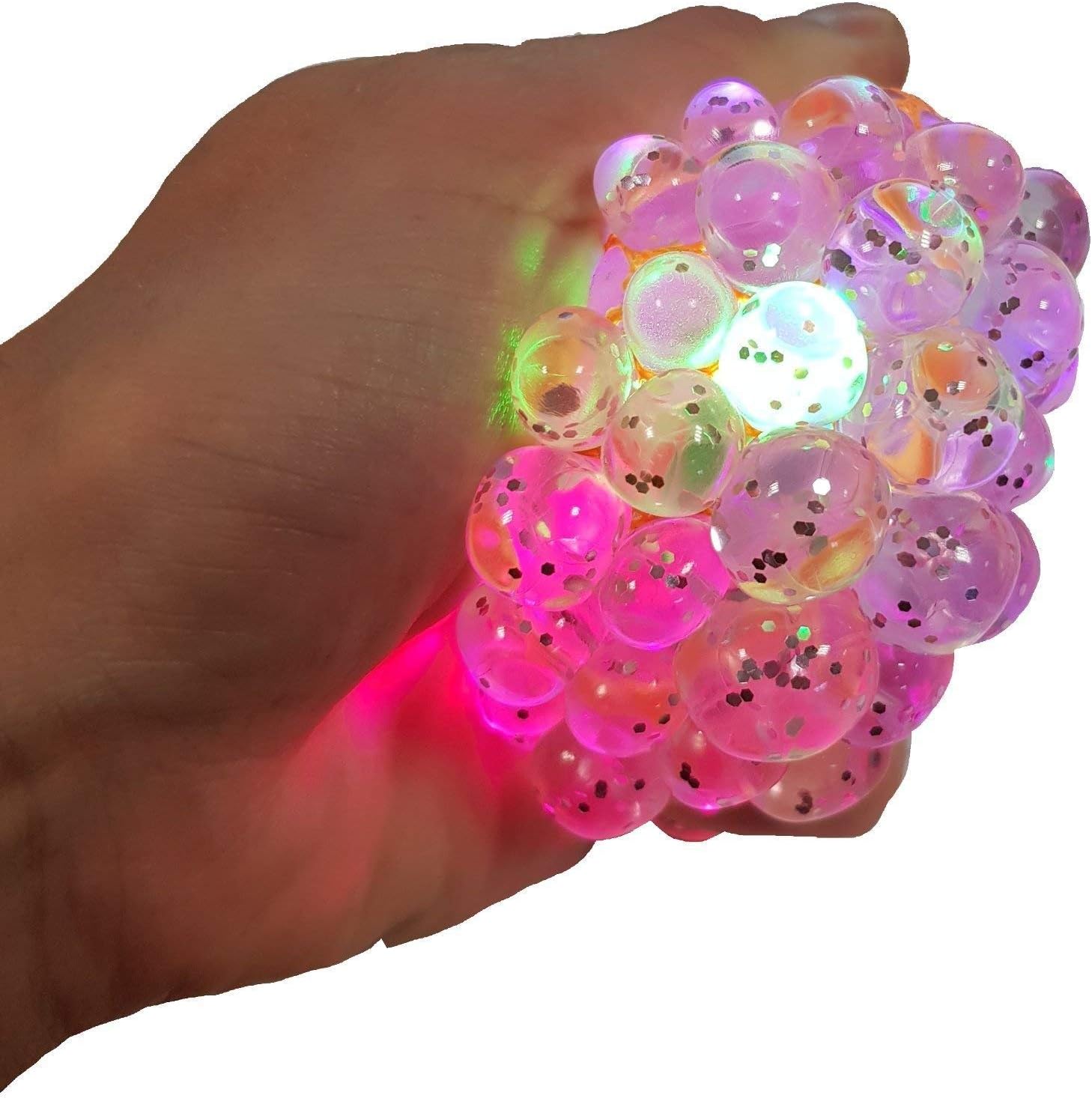 Tobar Glitter Squishy Mesh Ball - Addictive Sensory Toy for Kids 5 Months & Up 2