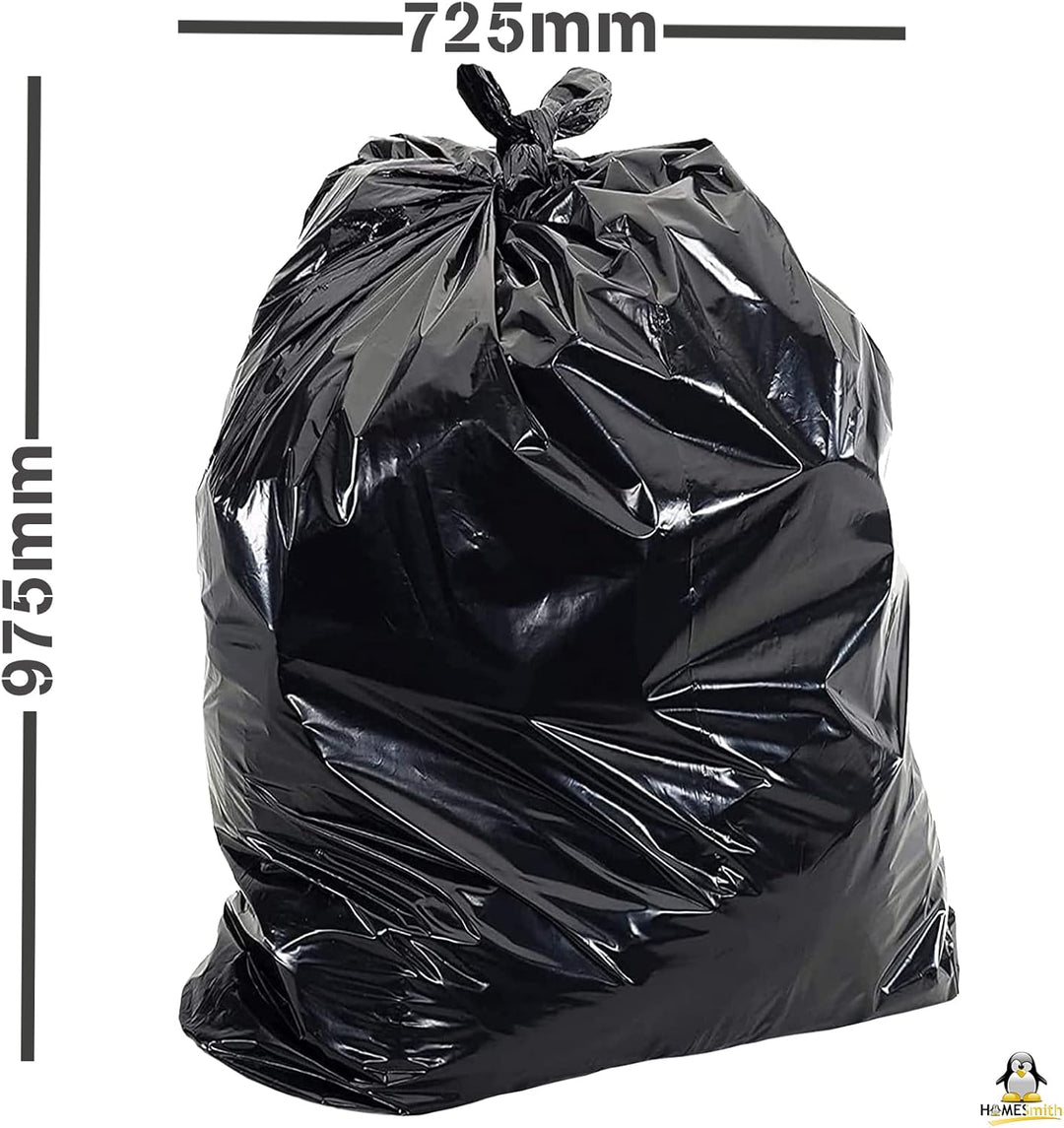 HOMESmith Extra Large Heavy Duty Eco Friendly Refuse Sacks - 120L Black Bin Bags Pack of 10