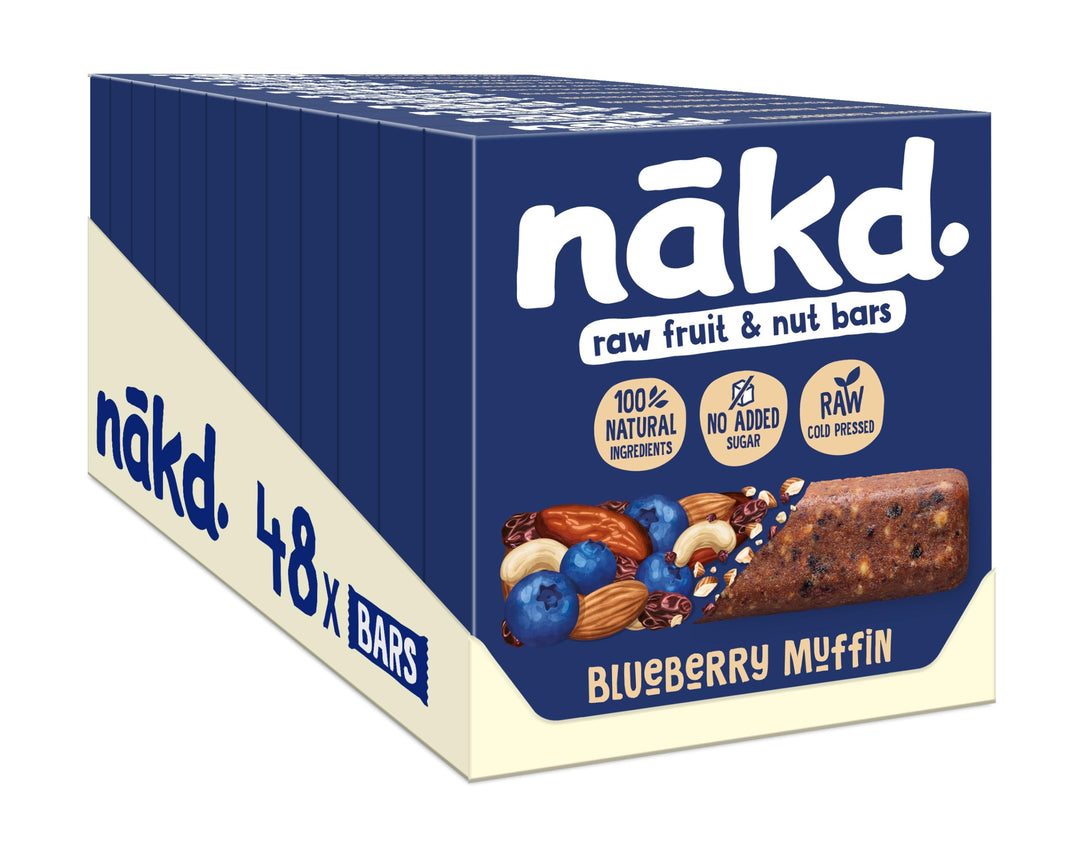 Nakd Blueberry Muffin Raw Fruit & Nut Bar - Vegan, Gluten-Free, No Added Sugar