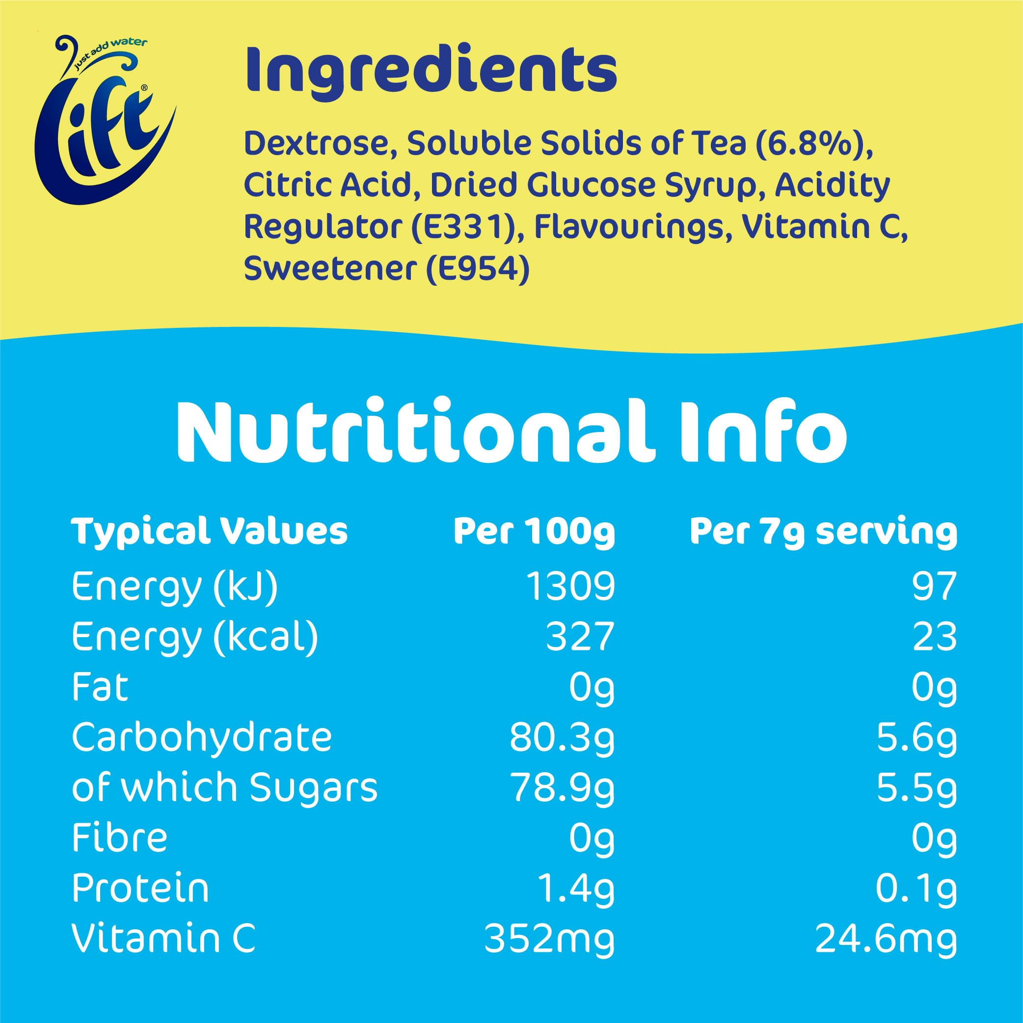 Lift Instant Lemon Flavour Tea Reduced Sweetness | 6 x 165g Jars | Hot or Iced Tea | Rainforest Alliance Certified 2