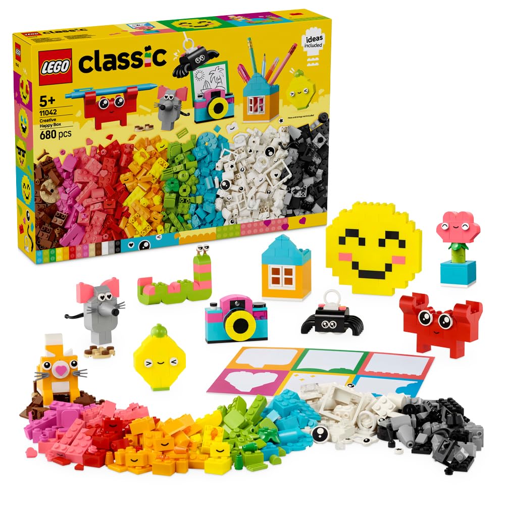 LEGO Classic Creative Happy Box - 680-Piece Building Set for Kids 5+ 1