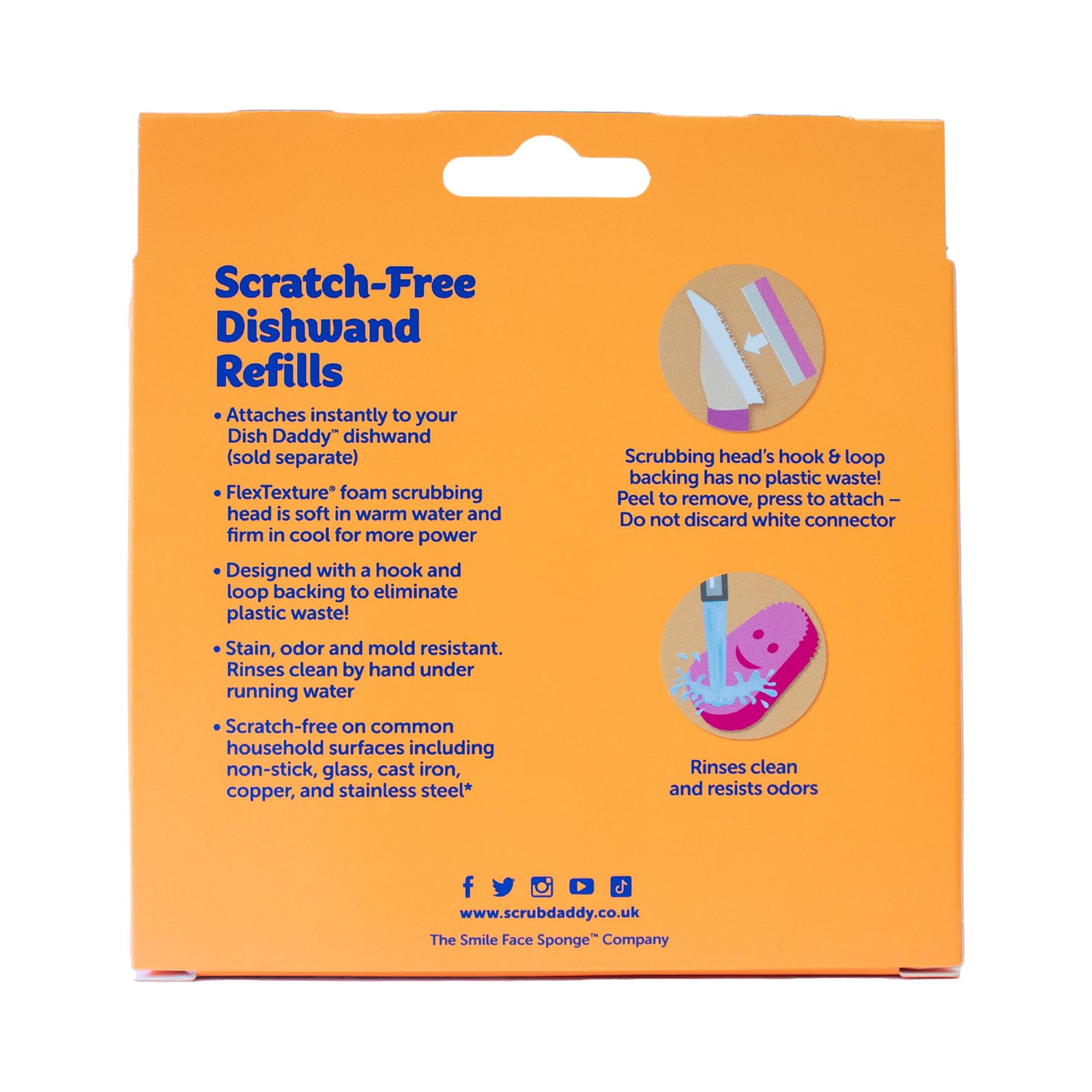 Scrub Daddy Dish Wand Replacement Heads - Soap Dispensing Scrubber Refills | Pink | 2 Pack 5