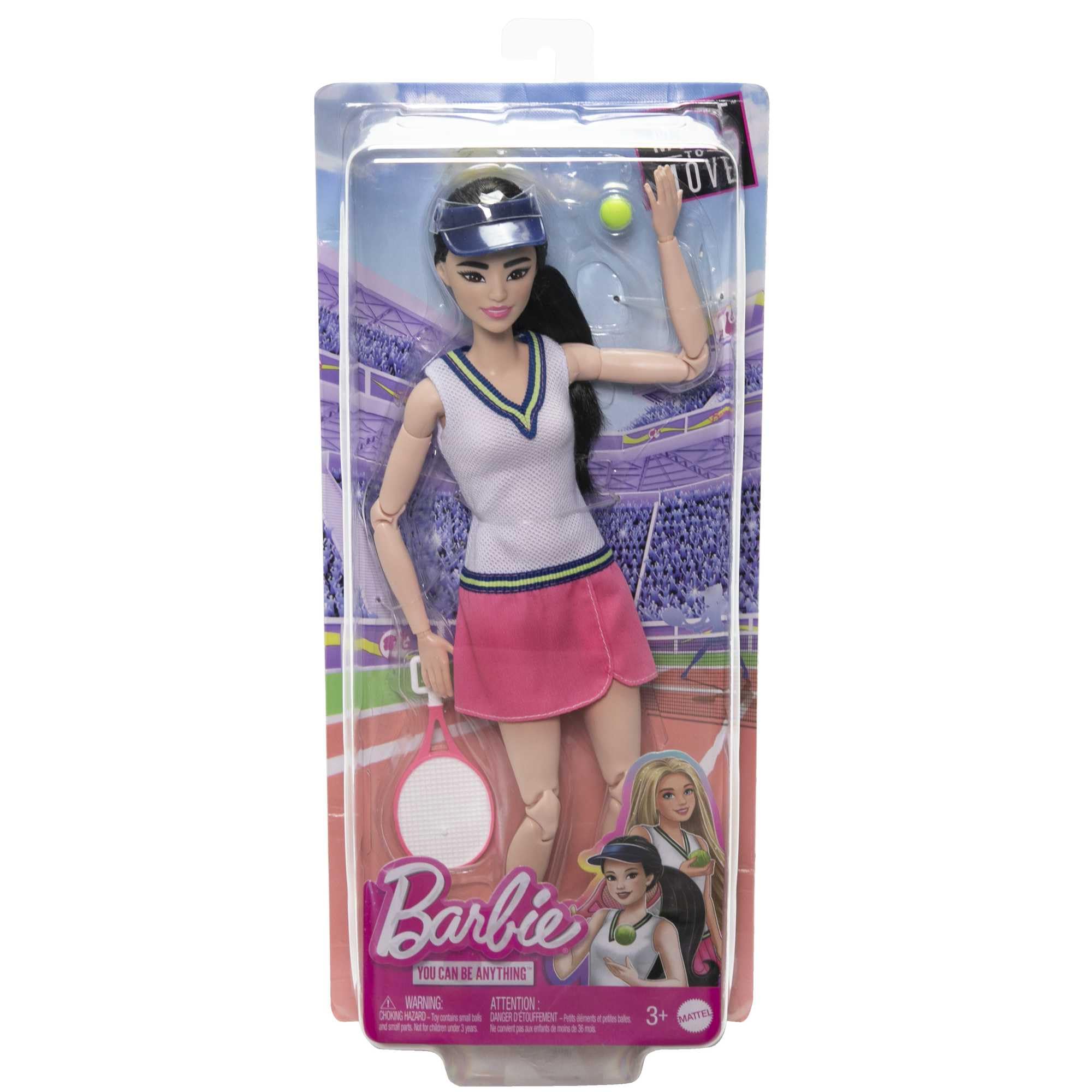 Barbie Career Tennis Player Doll - 22 Joints, Includes Racket & Ball, Ages 3+ 6