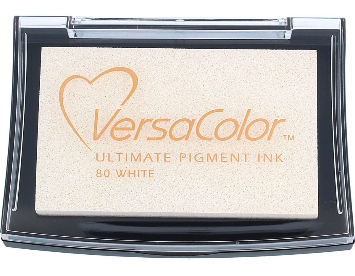 Tsukineko VersaCraft Ink Pad - Pigment Based, Slow Drying Ink for Embossing | White