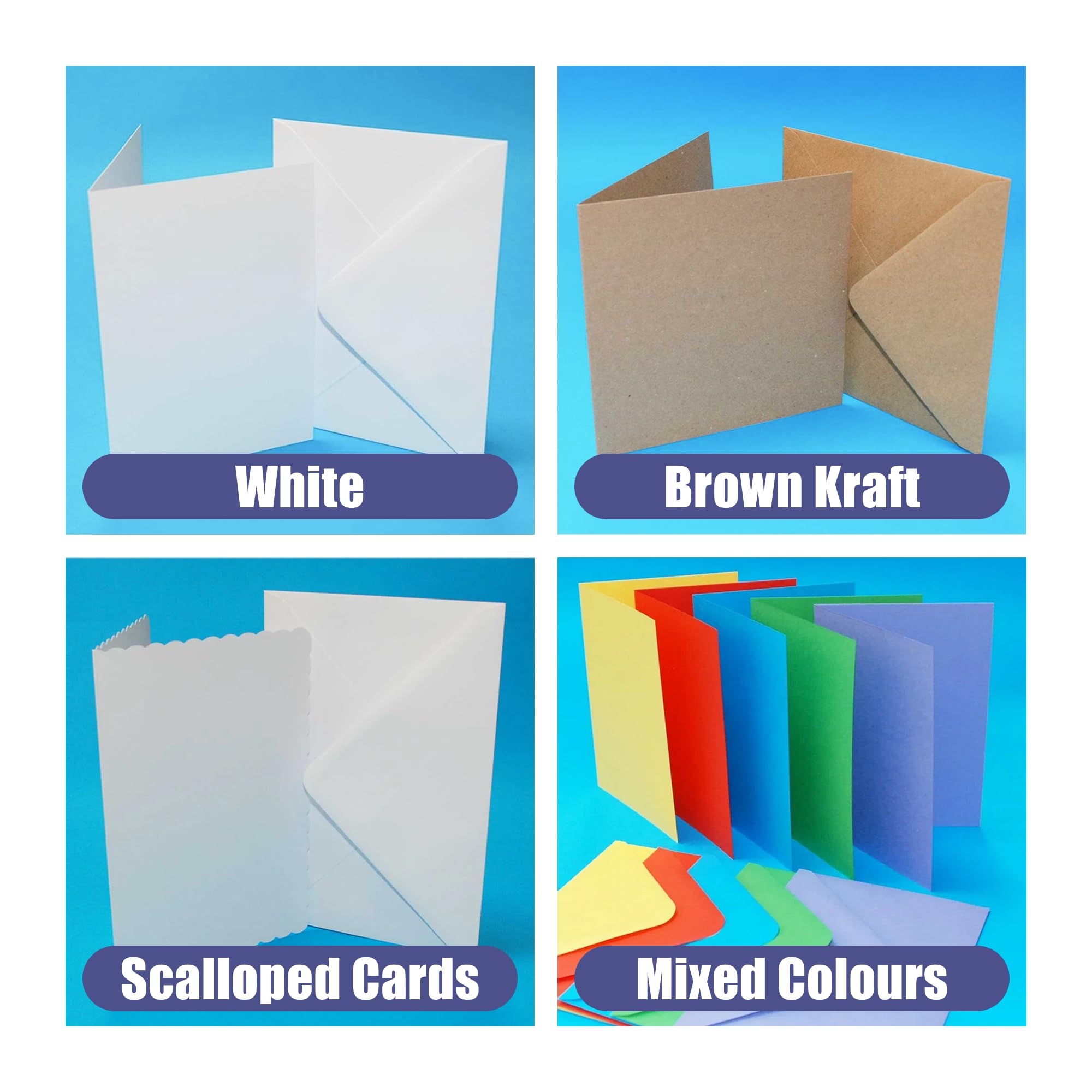 Craft UK Kraft Card and Envelope Pack - 6 x 6 Inch | 50 Count | Ideal for Invitations 7