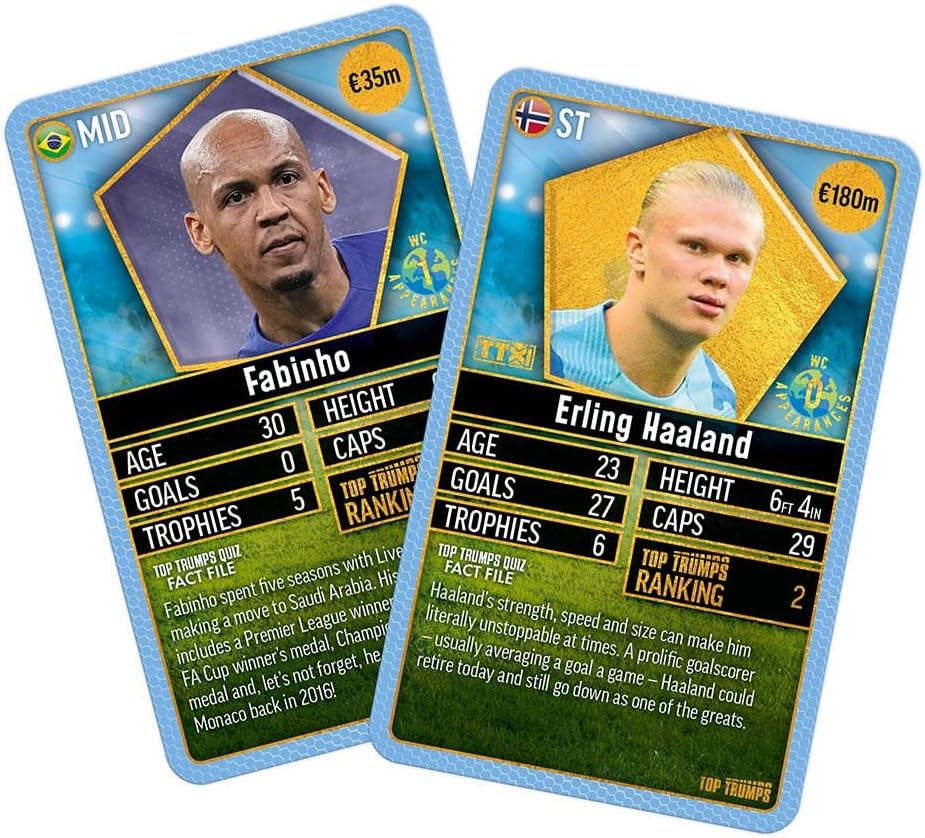 Top Trumps World Football Stars Top 200 Card Game Pack 3 6