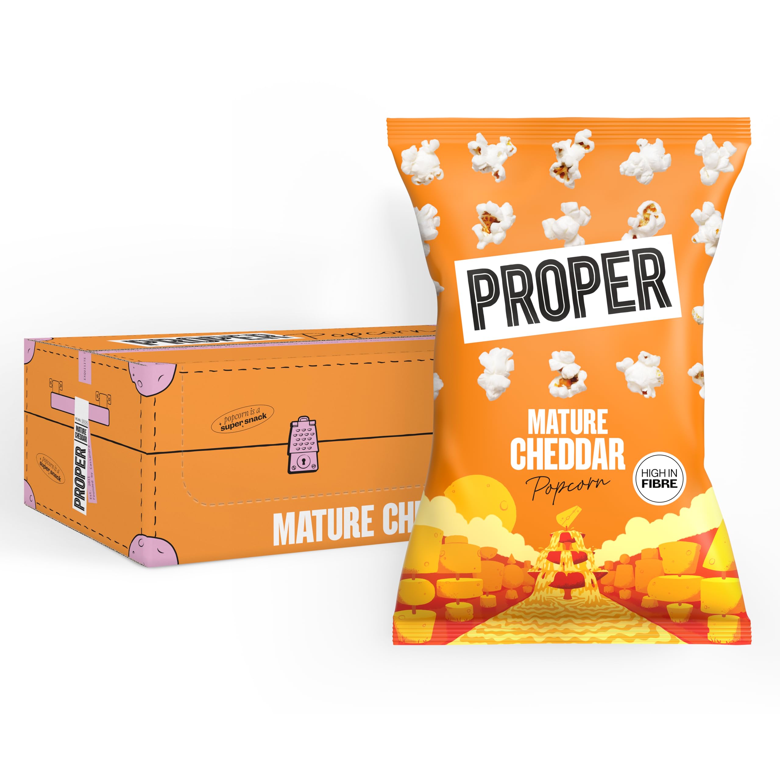 PROPER Corn Mature Cheddar Popcorn 8 X 70g 1
