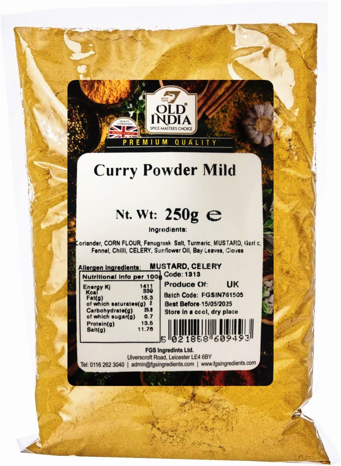 Old India Mild Curry Powder - 100% Natural | 250g Size 1