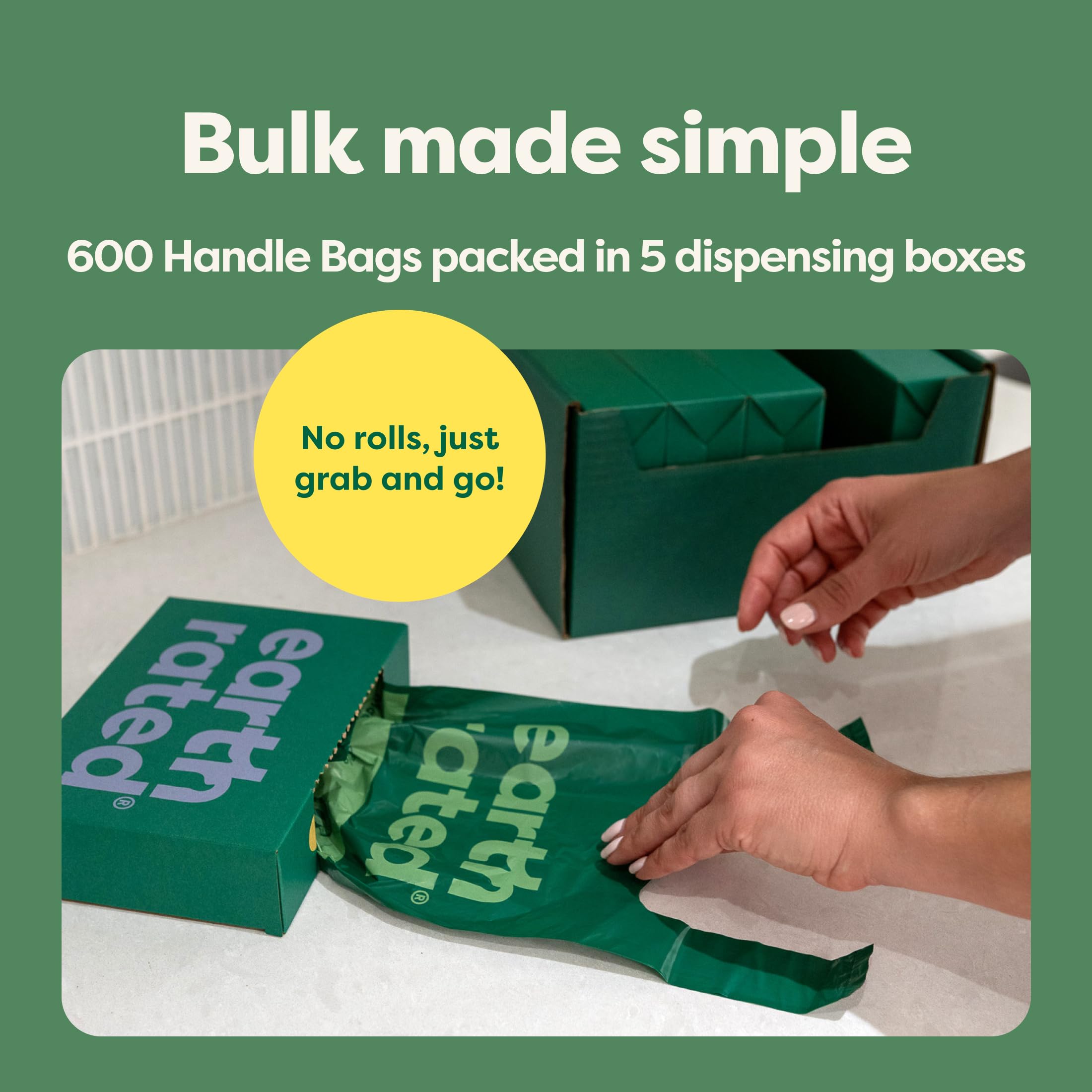 Earth Rated Dog Poo Bags with Handles Value Pack - 600 Count, Lavender Scent, Leak-Proof 3