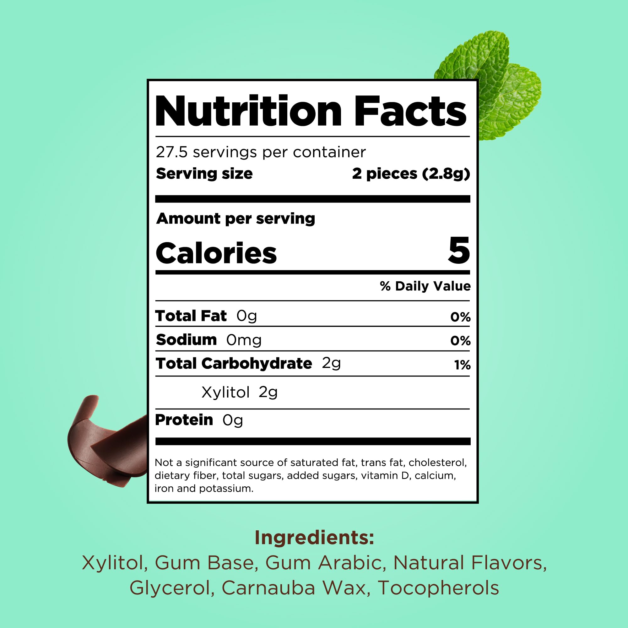 PUR - Natürliche Schoko-Minze-Kaugummis ohne Zucker (55 Stück, 3er Pack) 4