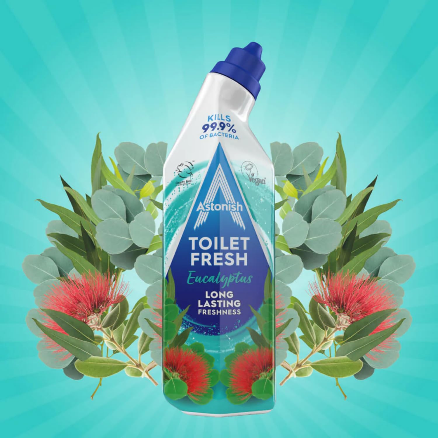 Astonish Eucalyptus Toilet Fresh Gel - Kills 99.9% Bacteria, Prevents Limescale | 750 ml