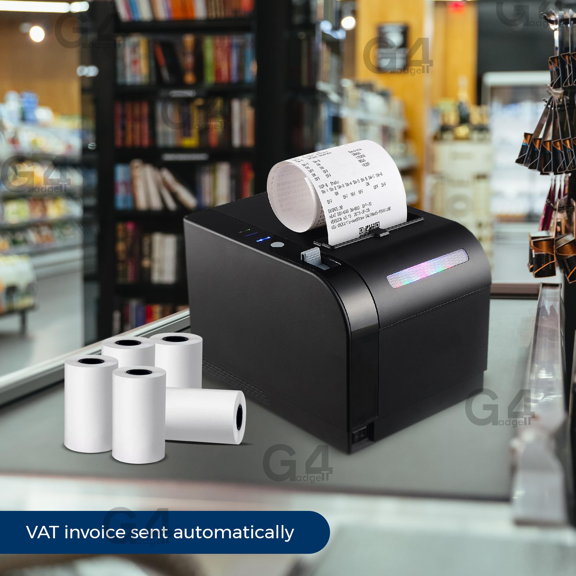 G4GADGET Thermal Paper Till Rolls - 5 Pack, 57mm x 40m for Cash Registers & Credit Card Machines 7