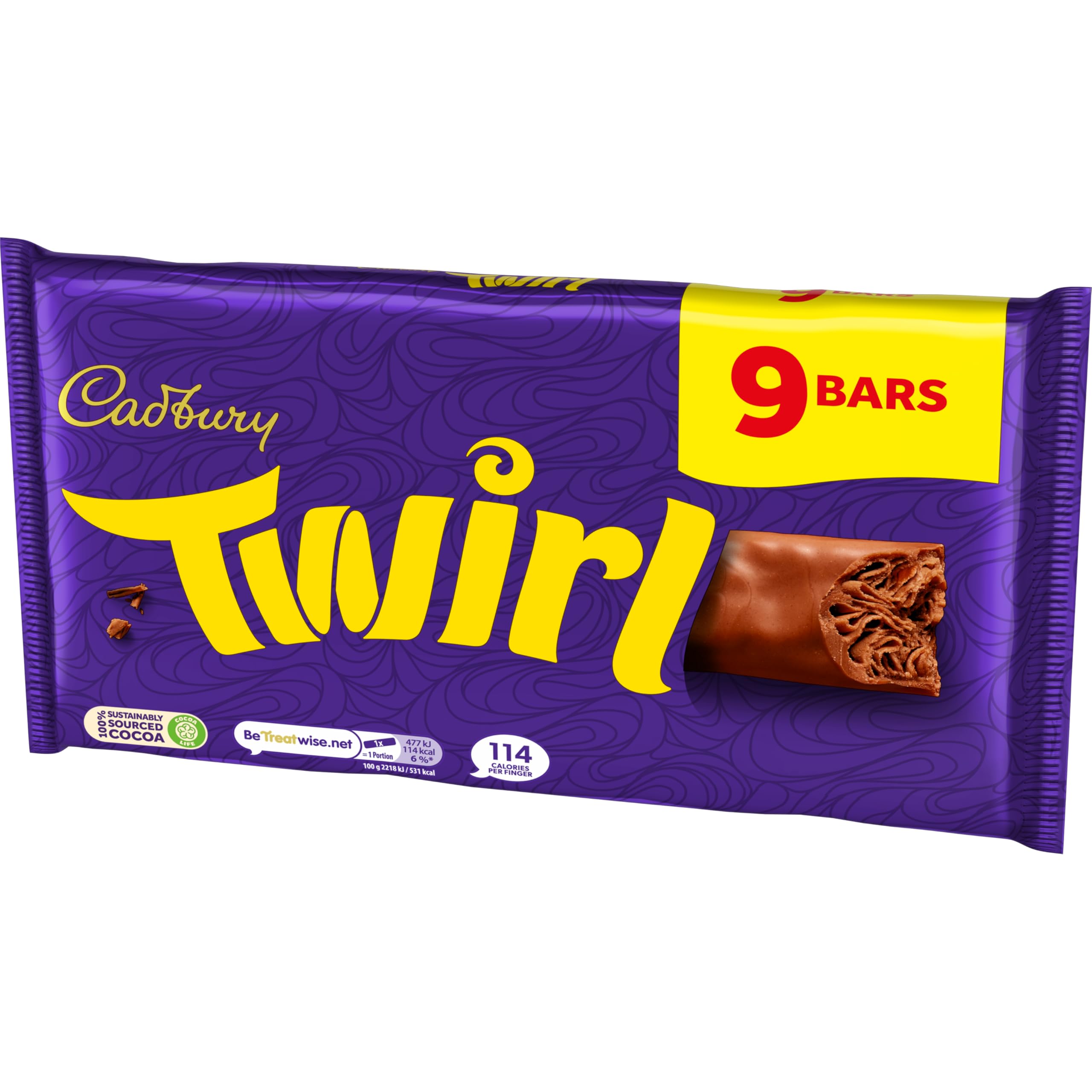 Cadbury Twirl Milk Chocolate Bar - Multipack of 9, Creamy Dairy Milk Chocolate 4