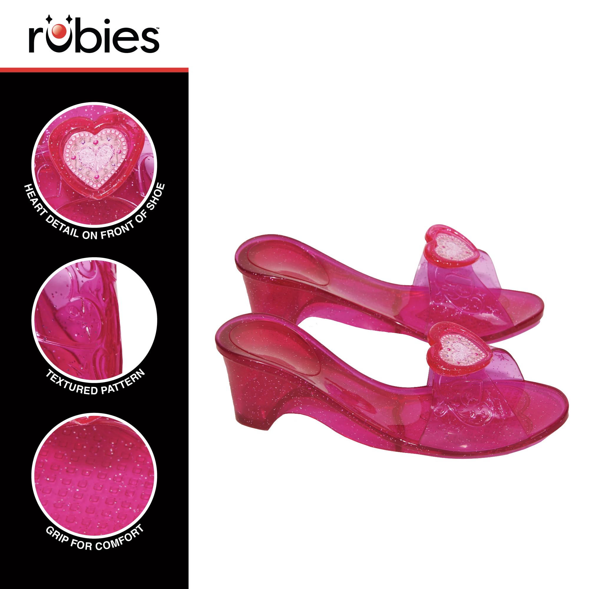 Rubies Pink Jelly Shoes - Girls Dress Up Footwear | Size 4-7 Years 3
