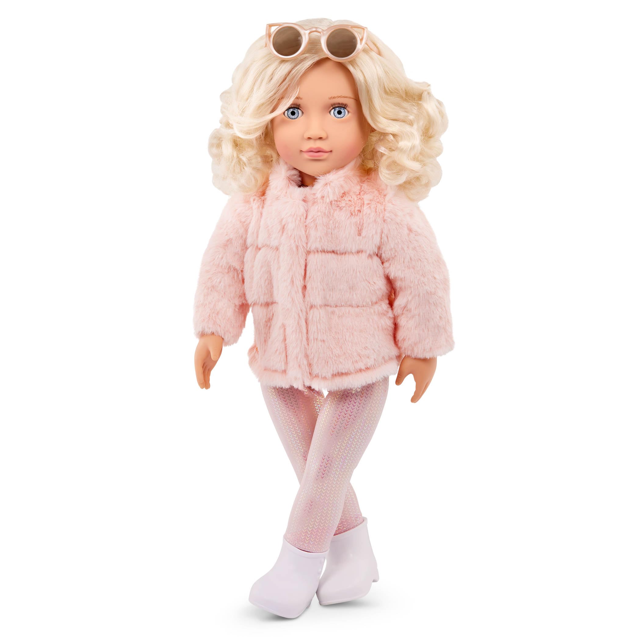 Our Generation Ava Doll - 18-inch Fashion Doll with Pink Faux-Fur Coat 8