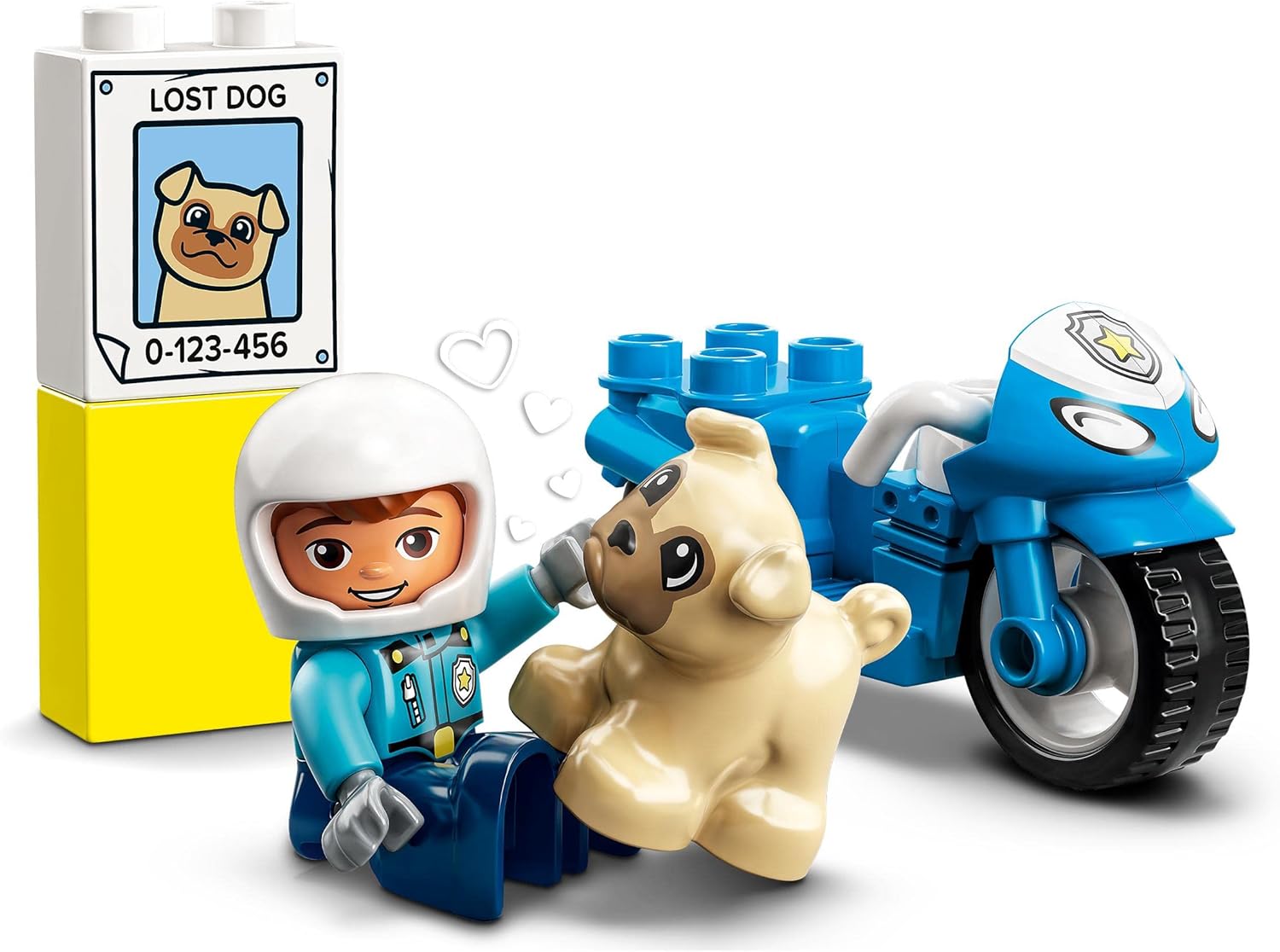 LEGO DUPLO Town Rescue Police Motorcycle Toy - Building Set for Toddlers 2+