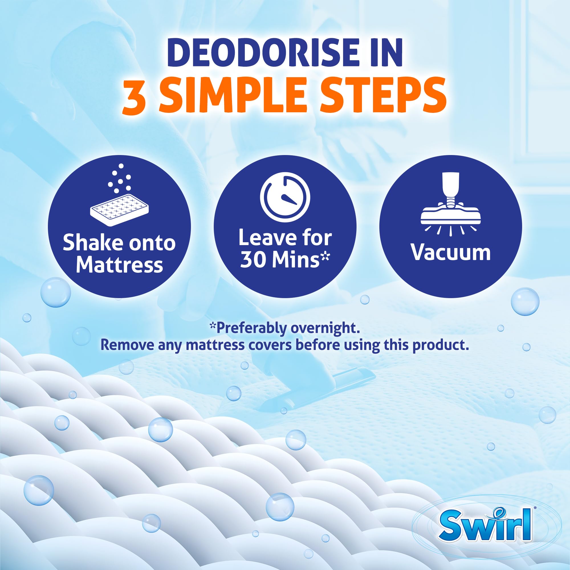 Swirl Mattress Odour Neutraliser with Baking Soda - Lavender Fragrance, 500g 6