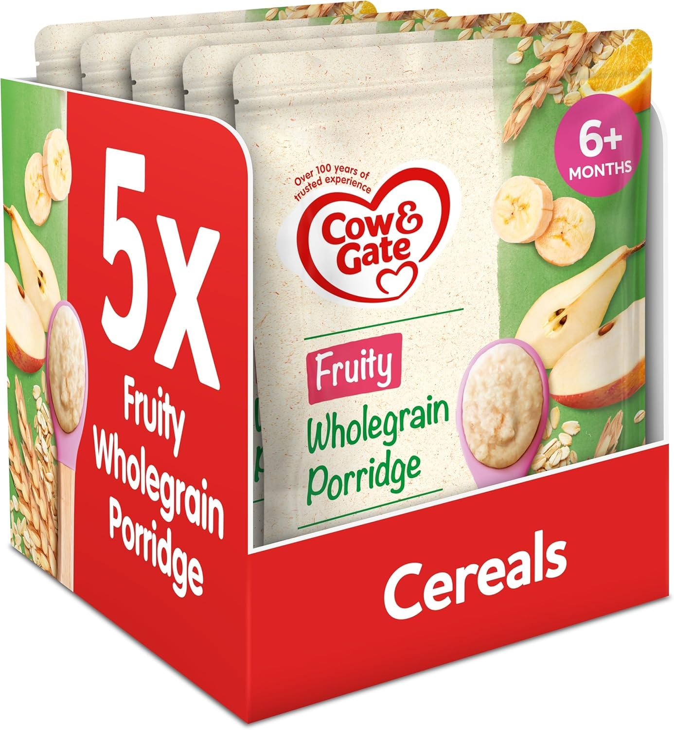 Cow & Gate Fruity Wholegrain Porridge Baby Food Cereal, 6+ Months, 125g 1