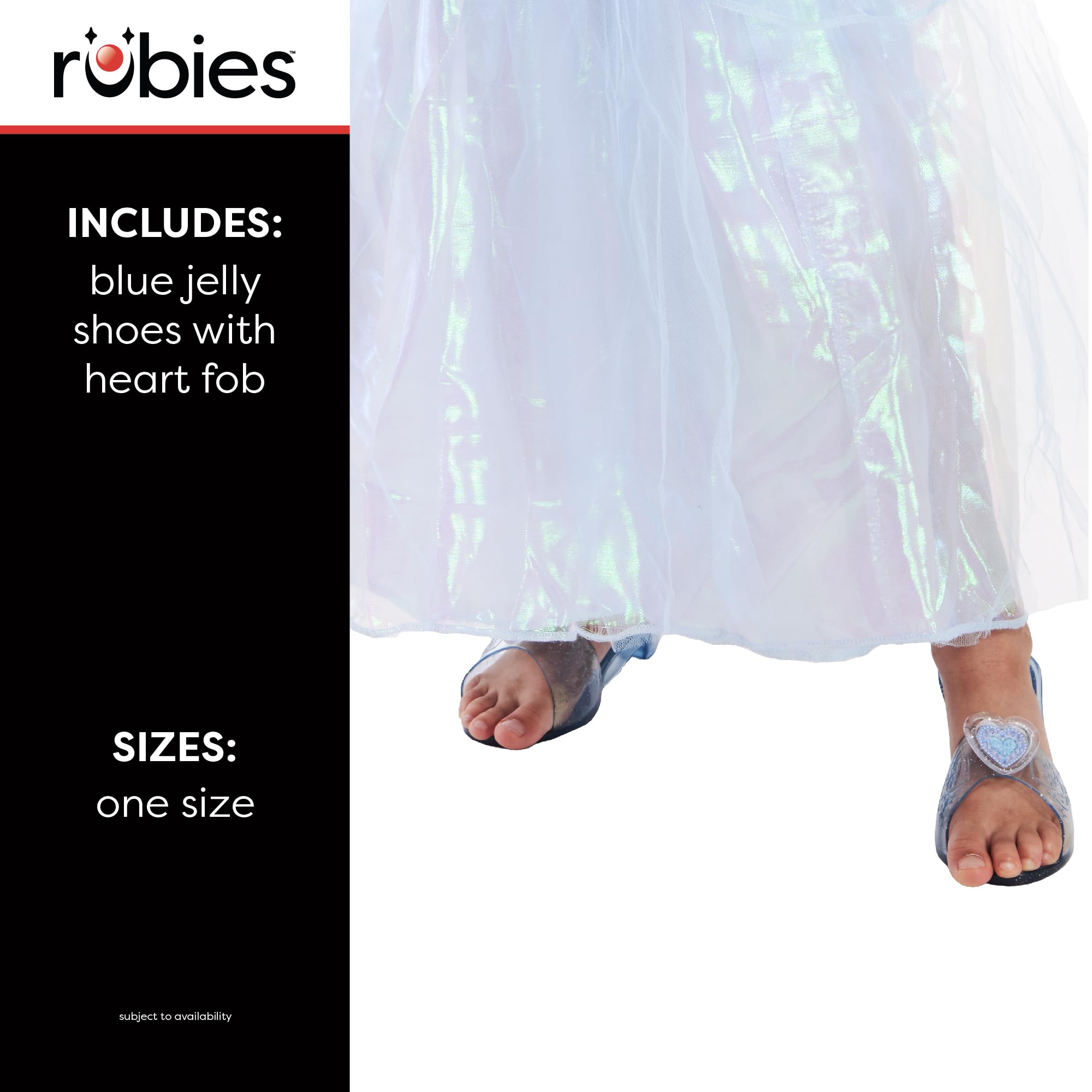 Rubies Blue Jelly Shoes Princess Kids Fancy Dress Footwear | One Size 4-6 Years 2