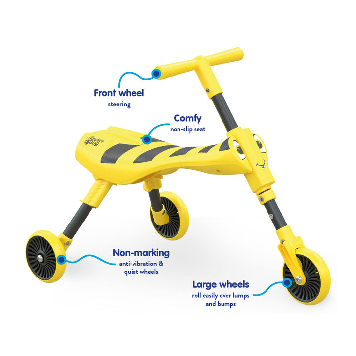 Scuttlebug 3-Wheel Foldable Ride-On Tricycle - Fun Push Bike for 1-3 Year Olds