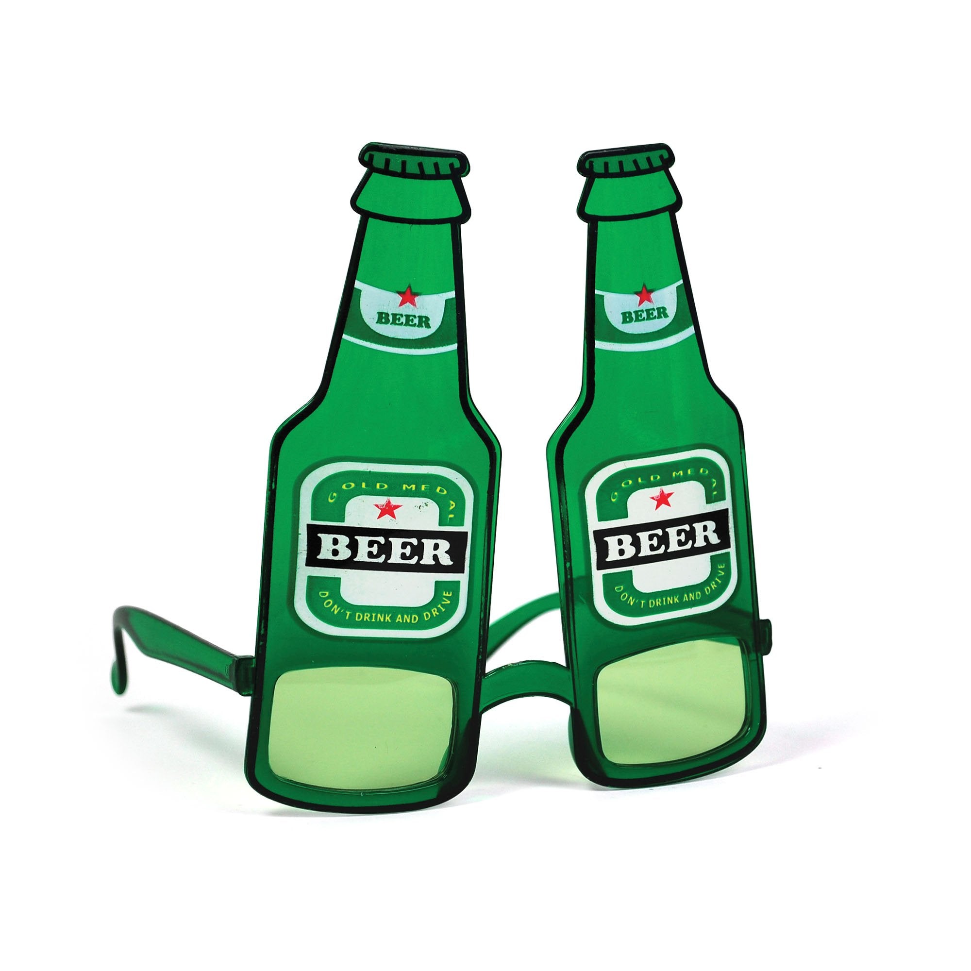 Bristol Novelty Beer Bottle Glasses - Oktoberfest Accessory | Plastic | Green | One Size 1