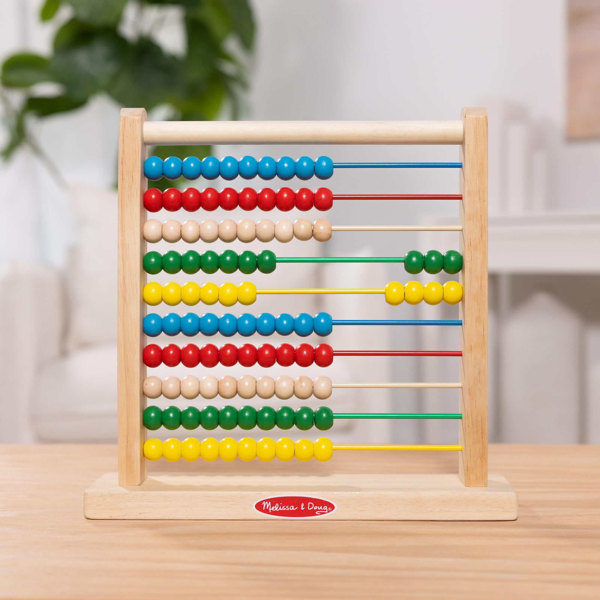 Melissa & Doug Classic Wooden Abacus Counting Toy with 100 Beads for Ages 3+ 9
