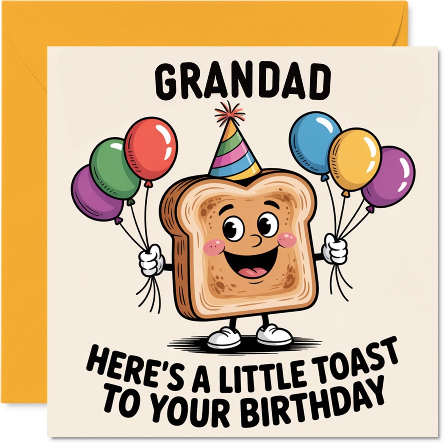 Stuff4 Grandad Birthday Card - A Little Toast To You | 145mm x 145mm | Blank Inside 1