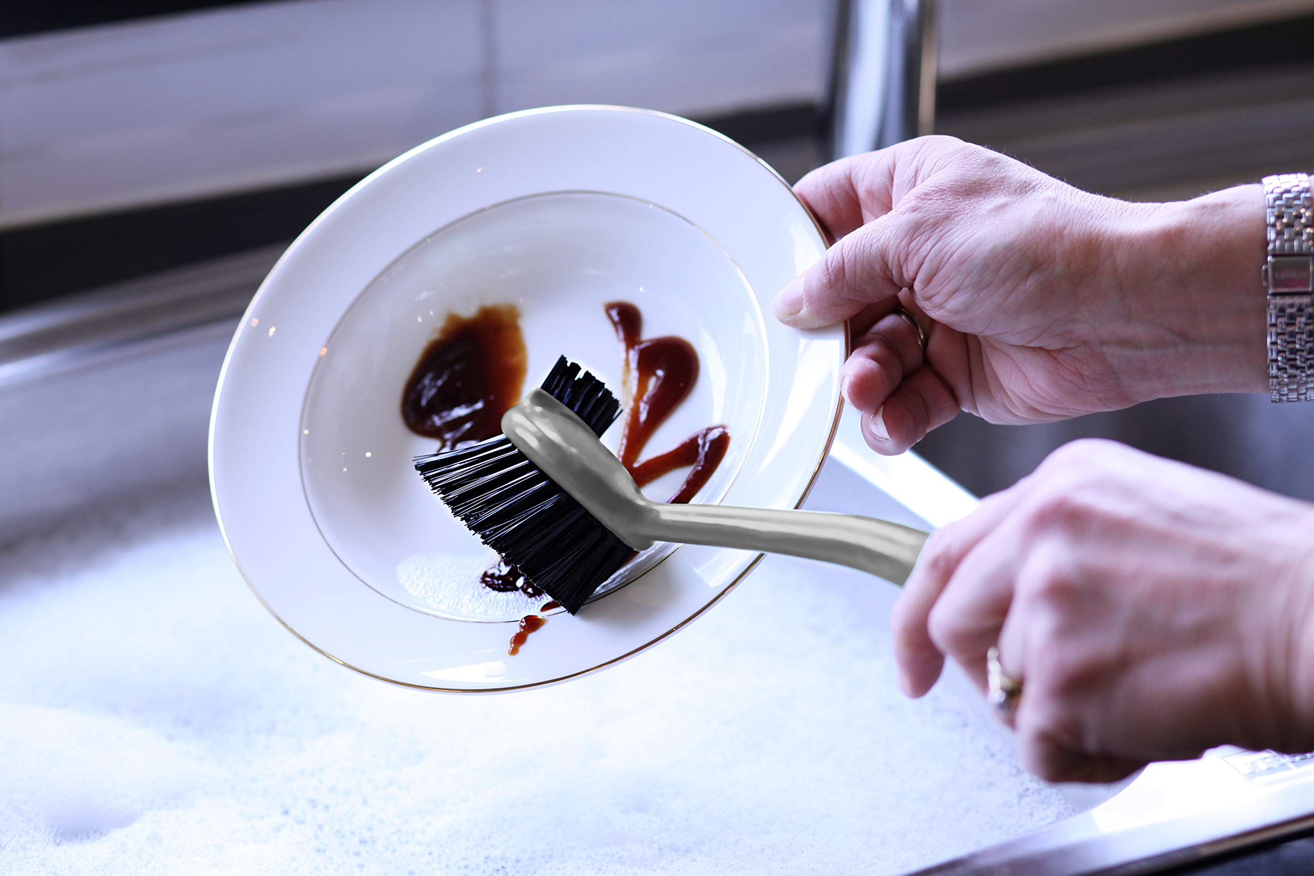 Greener Cleaner Dish Brush - High Performance Scrubbing | Durable Fibres | Slate Grey 5