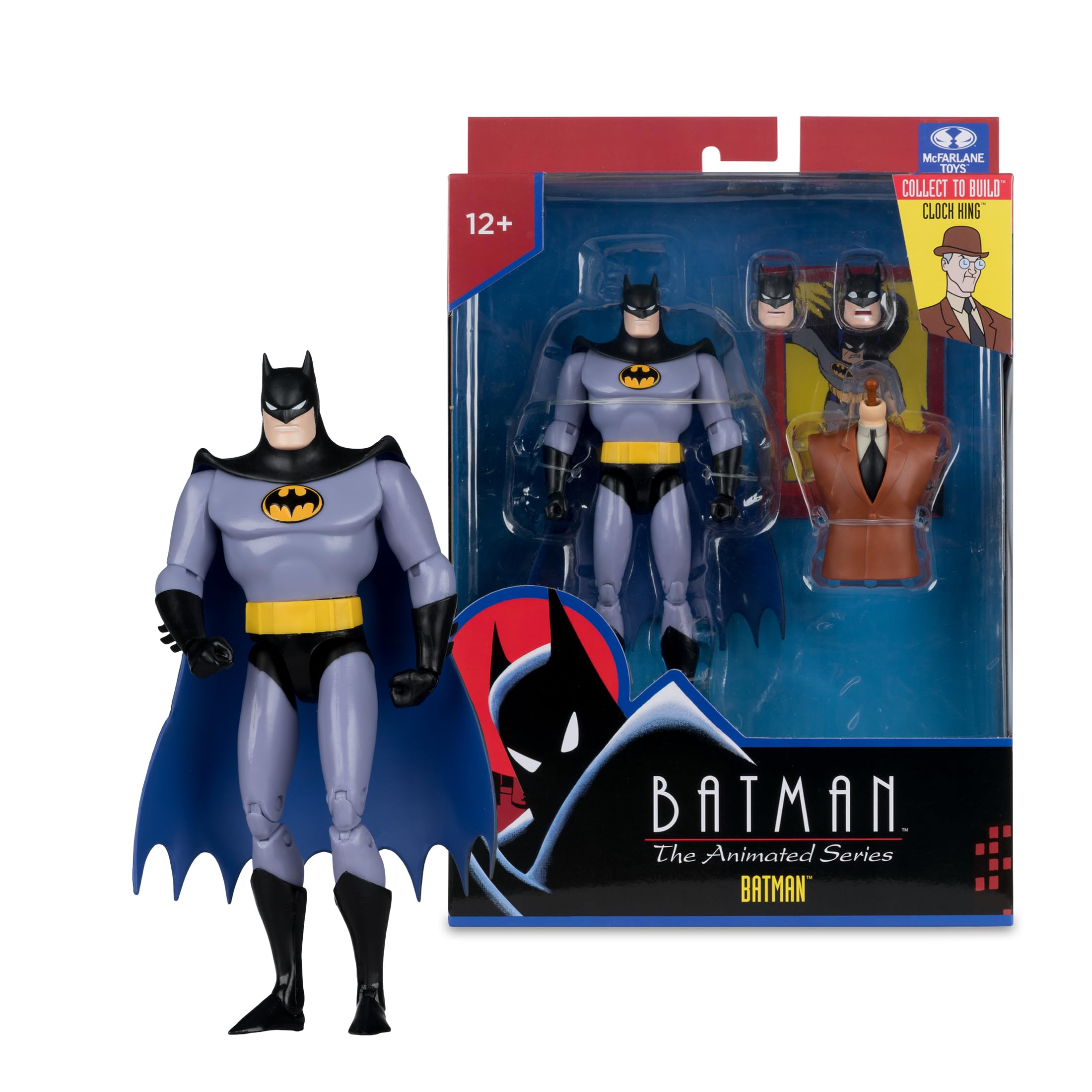 McFarlane Batman: The Animated Series Batman 6-Inch Action Figure | Articulated | Includes Alternate Heads 6
