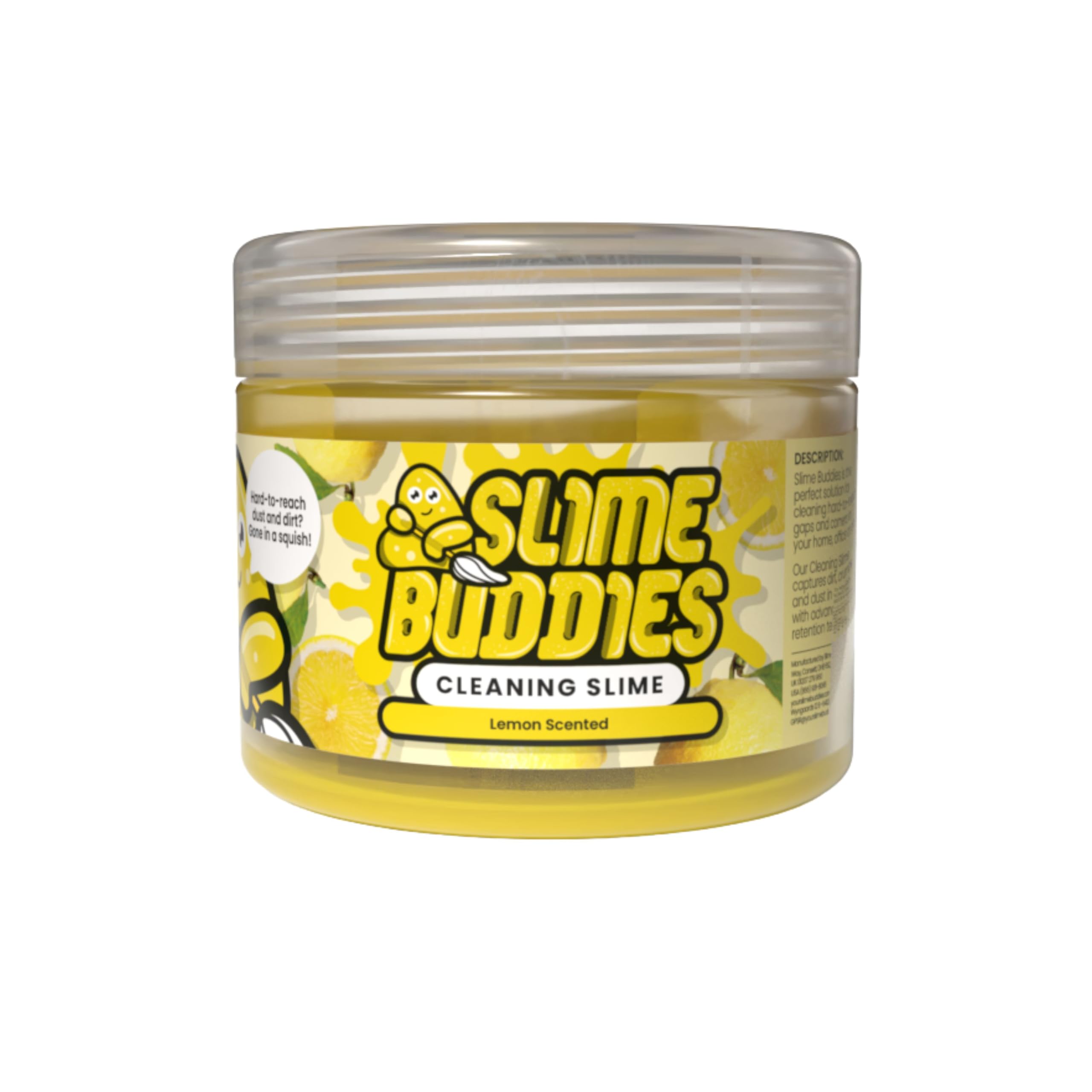 Slime Buddies Cleaning Putty Gel - Lemon Scented for Electronics & Car Interiors | Reusable