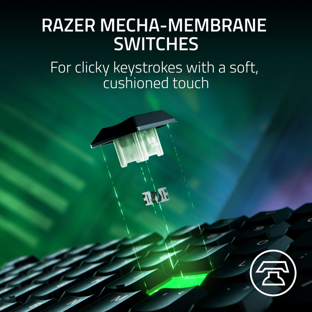 Razer Ornata V3 Tenkeyless Gaming Keyboard - Mecha-Membrane Switches, RGB Backlighting, Magnetic Wrist Rest, UK Layout
