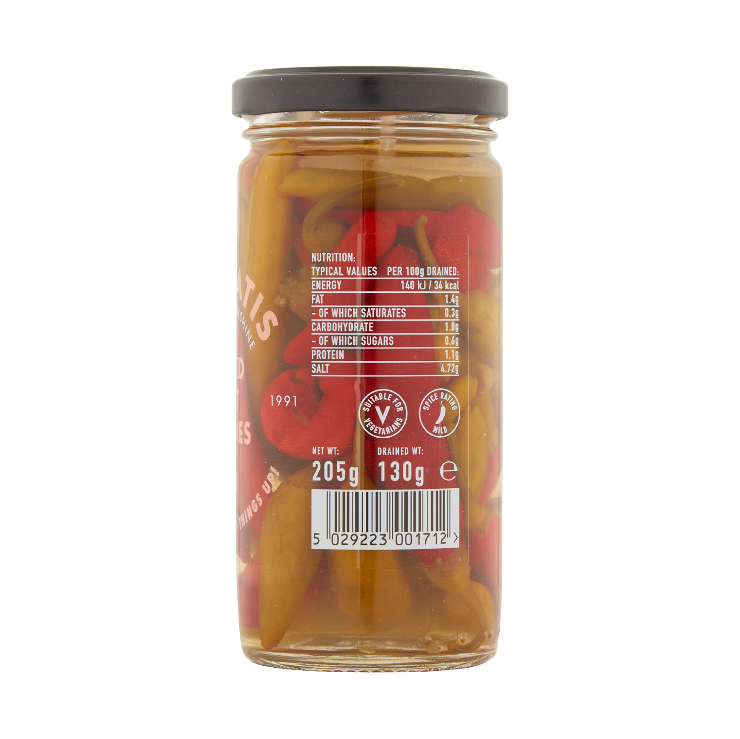 Karyatis Mixed Hot Chillies in Brine - Whole Red & Green Peppers | 205g Glass Jar 2