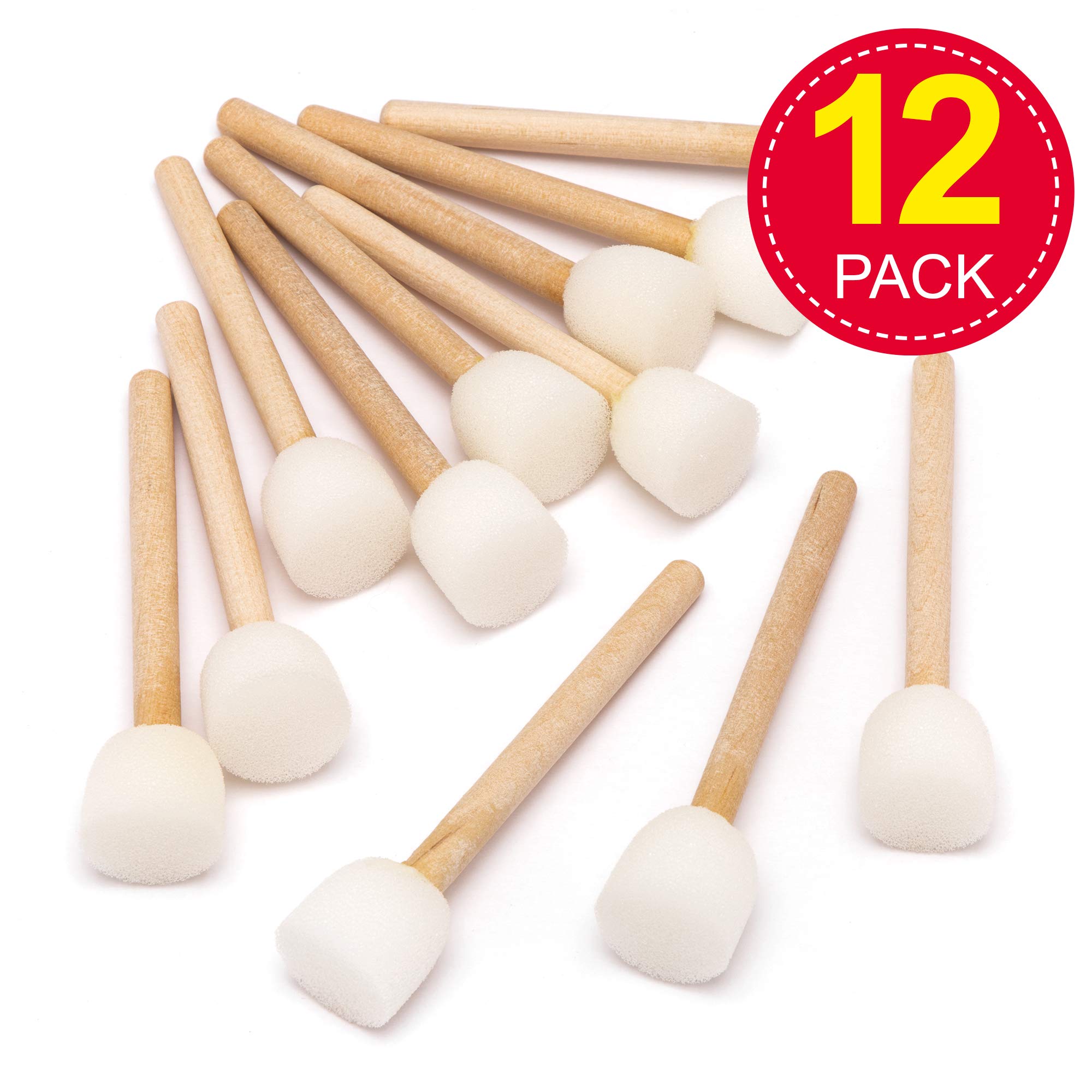 Baker Ross Mini Sponge Paint Dabbers - Pack of 12 | Easy Grip for Fun Patterns