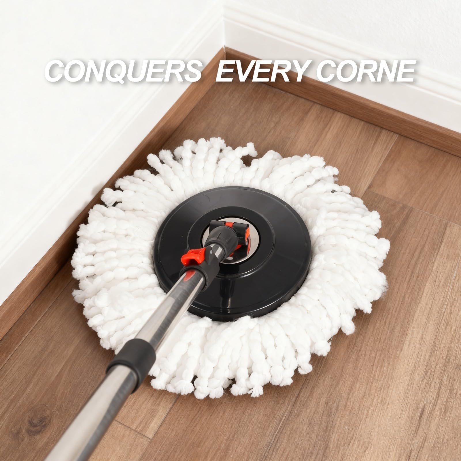 REQUISITE NEEDS Smart Spin Mop and Bucket Set - Black Edition | 360° Spin | 130cm Adjustable Handle 6