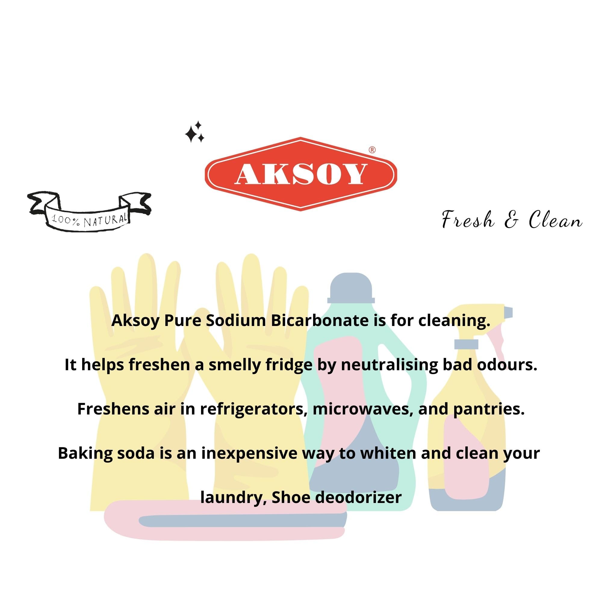 Aksoy Pure Baking Soda 1250g - Sodium Bicarbonate Powder for Baking & Cleaning 4