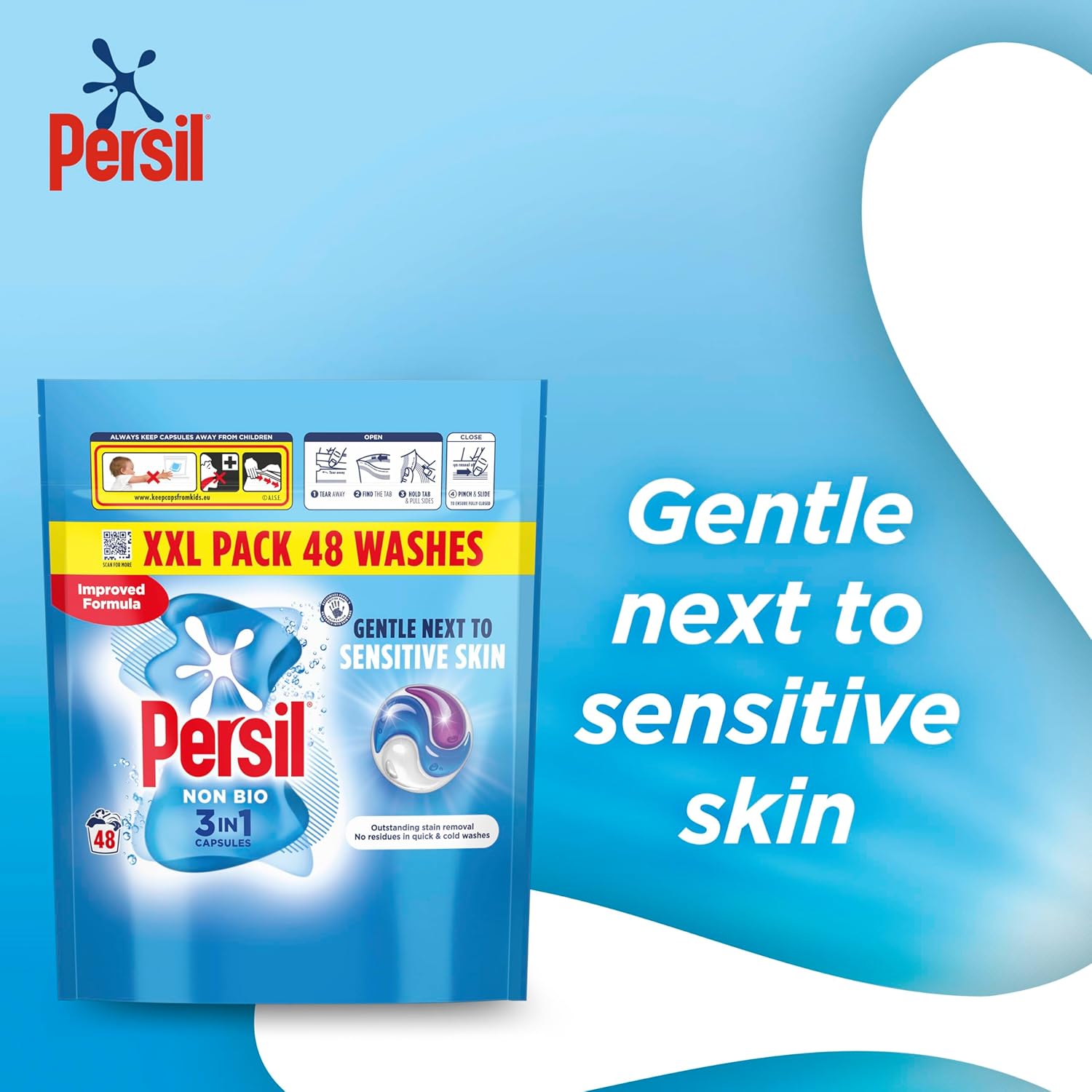 Persil - Non Bio 3 in 1 Washing Capsules 48 Washes 3