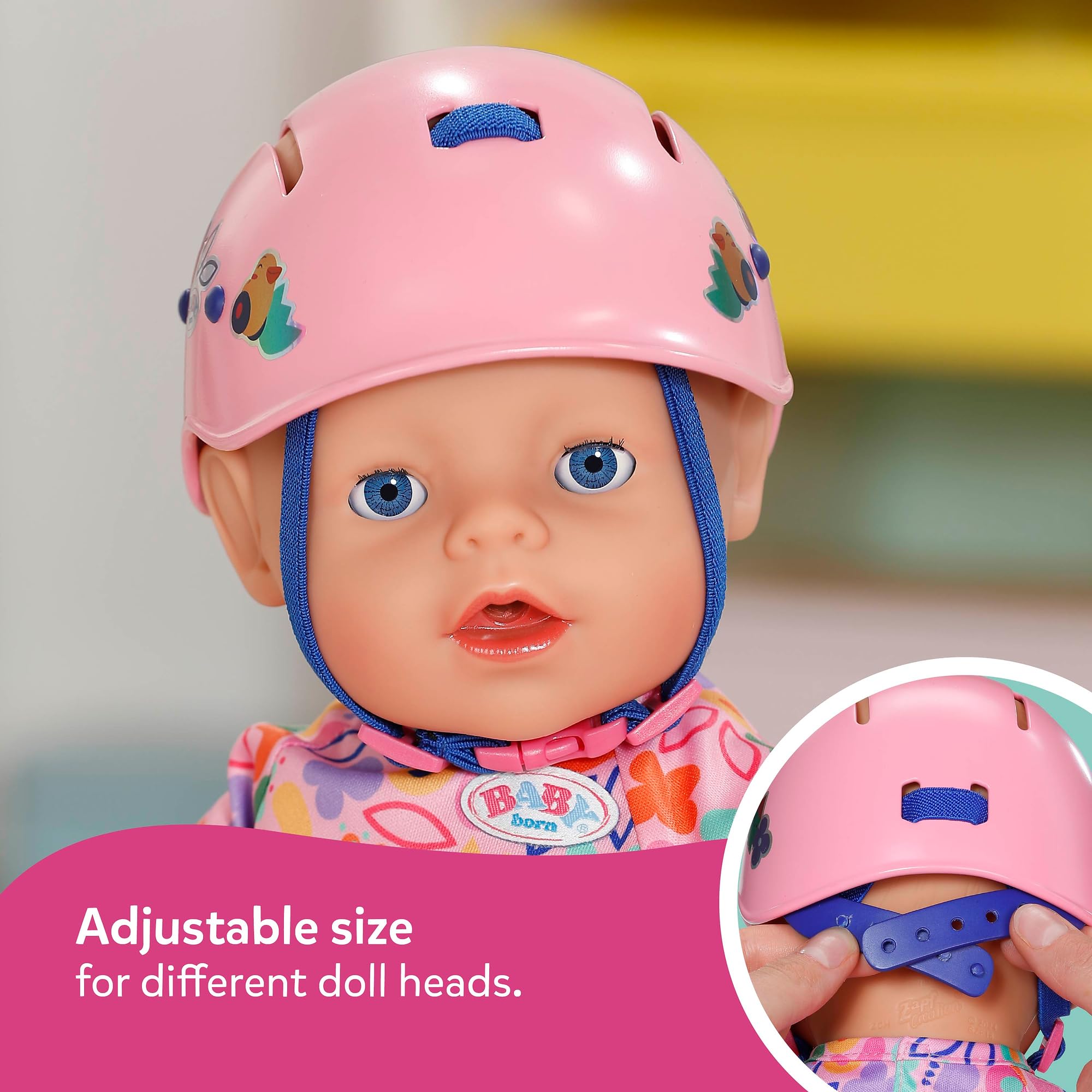 BABY born Doll Helmet with Fun Graphics | Fits 36cm & 43cm Dolls | Pink Plastic 3