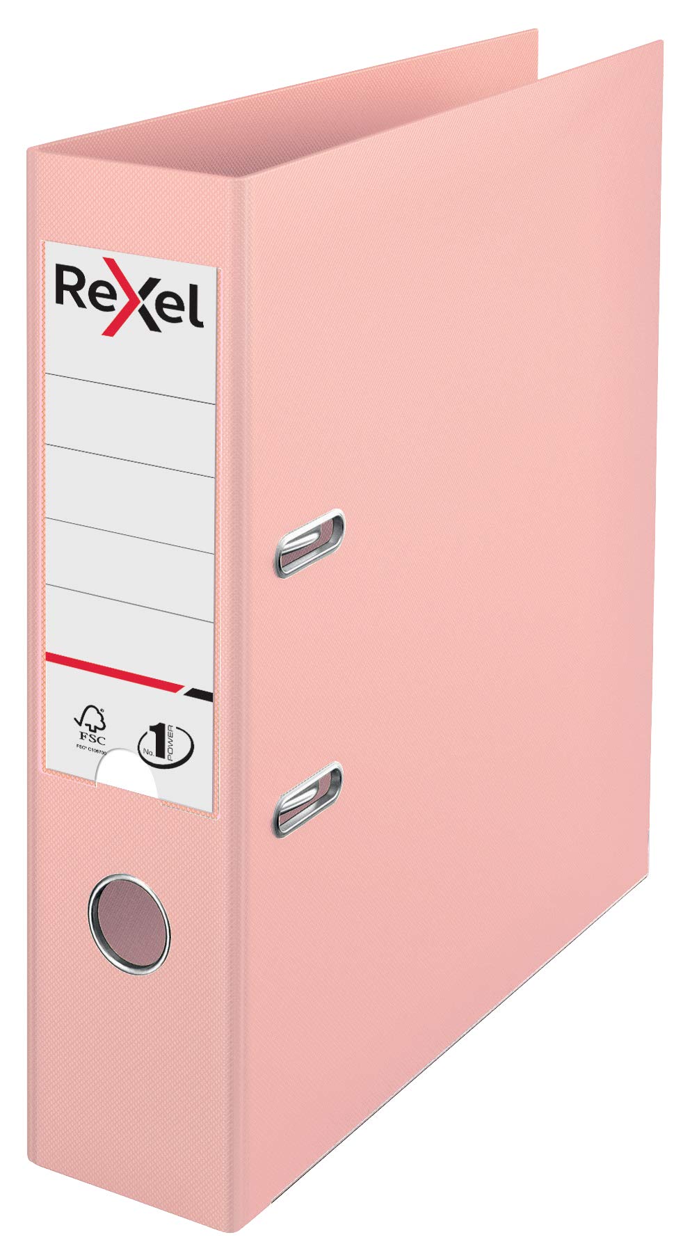 Rexel No.1 Power A4 Lever Arch File - 75mm Spine | 500 Sheet Capacity | Pastel Peach Polypropylene 1