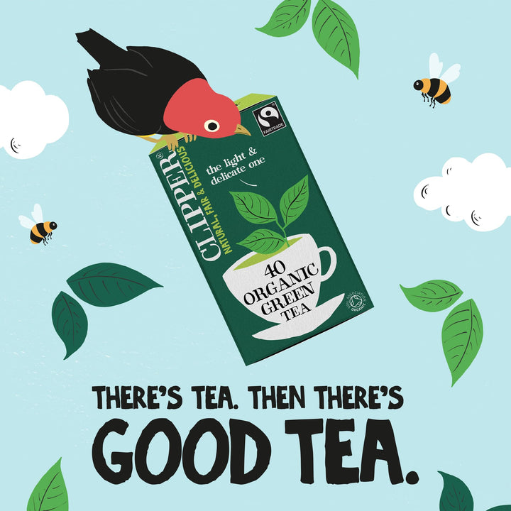 Clipper Organic Pure Green Tea Bags - Box of 40 Fairtrade & Biodegradable Tea Bags