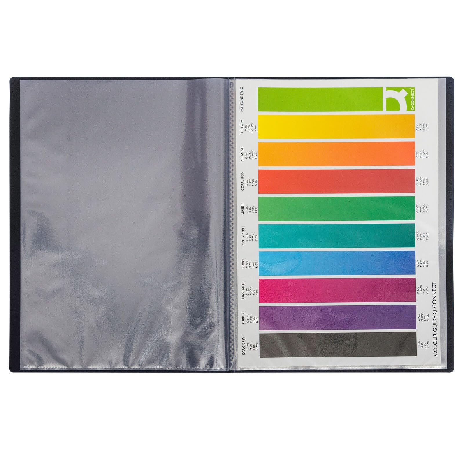Q-Connect A4 Presentation Book - 20 Pockets | Rigid Polypropylene | Black 2