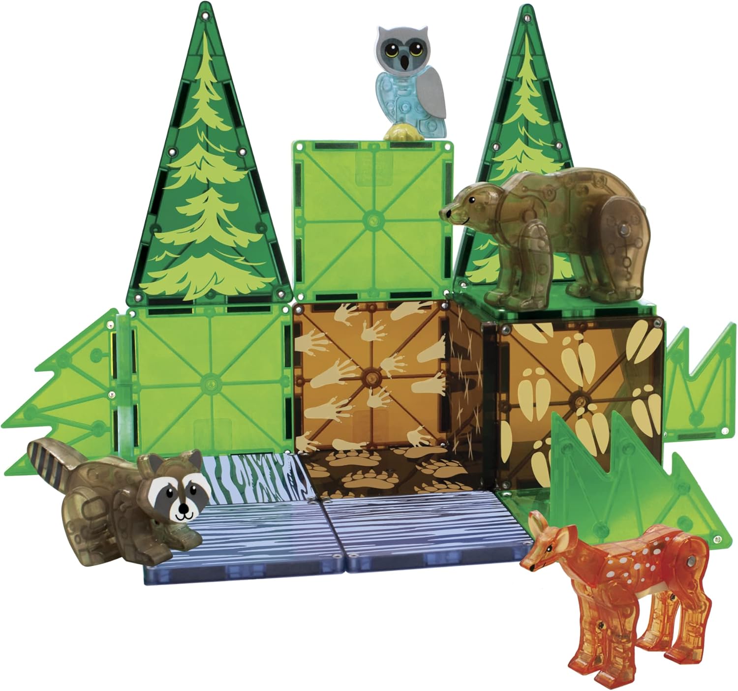 Magna-Tiles Forest Animals 25-Piece Set - Magnetic Building Toys for Kids 3+ 4