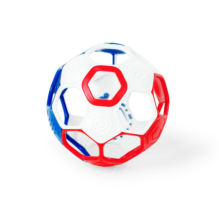 Bright Starts Oball Grippin' Goals Rattle Football - Easy-Grasp Toy for Newborn & Up