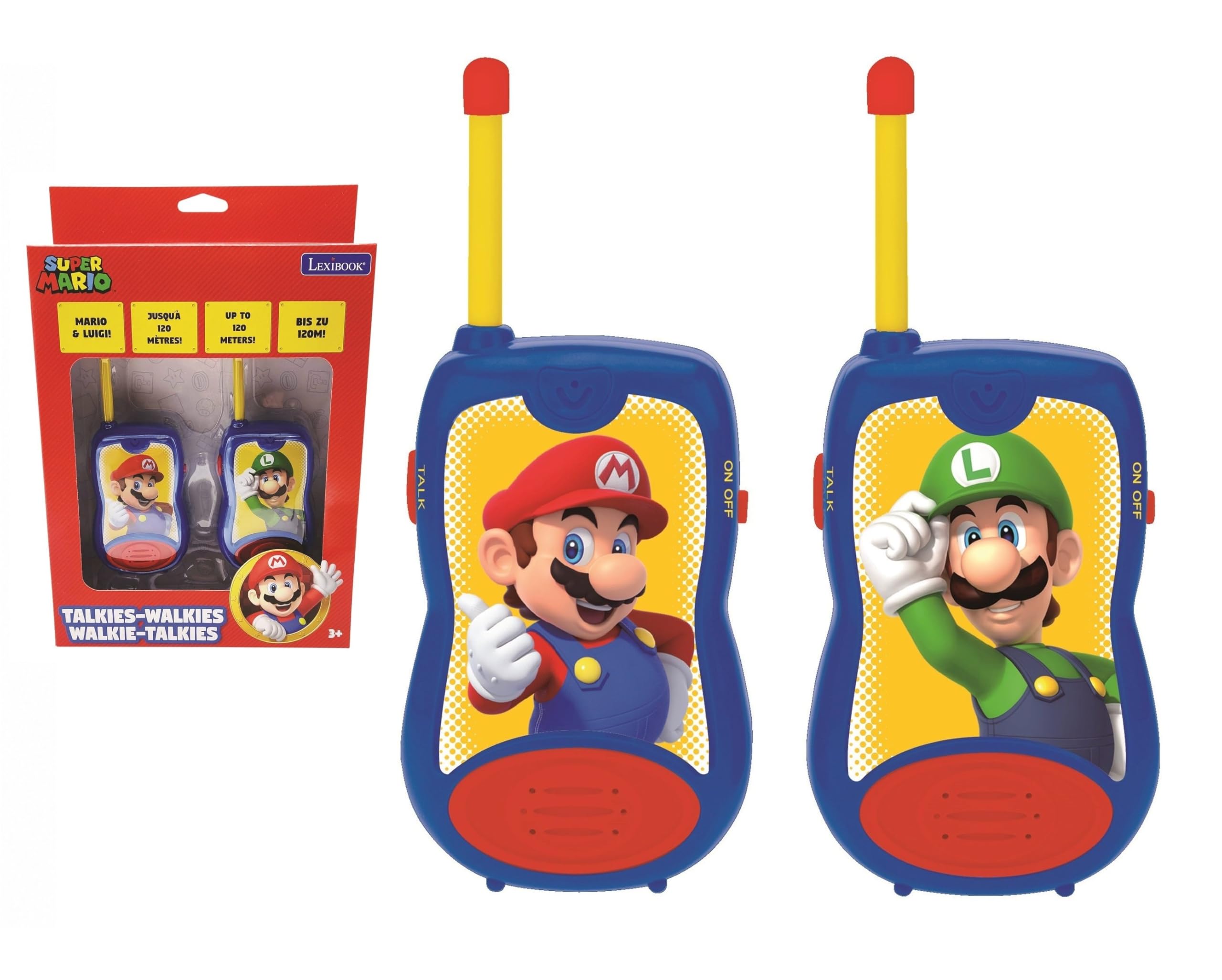 LEXIBOOK Super Mario Walkie Talkies for Children | 120m Range | Plastic Construction | Ages 3+